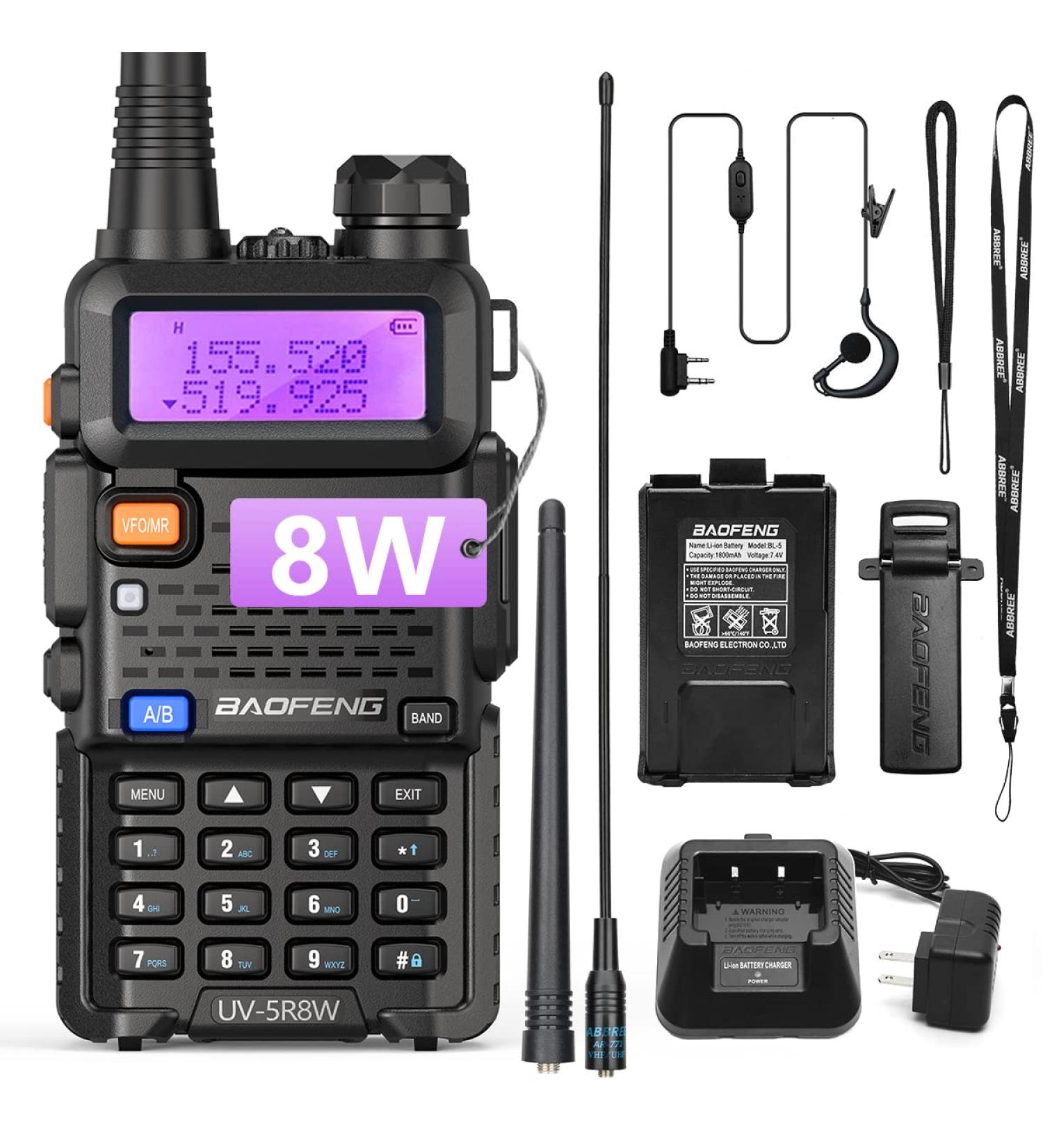 BaoFeng UV-5R 8W High Power Dual Band Two Way Radio Black-1Pack - Buy Online on GoSupps.com