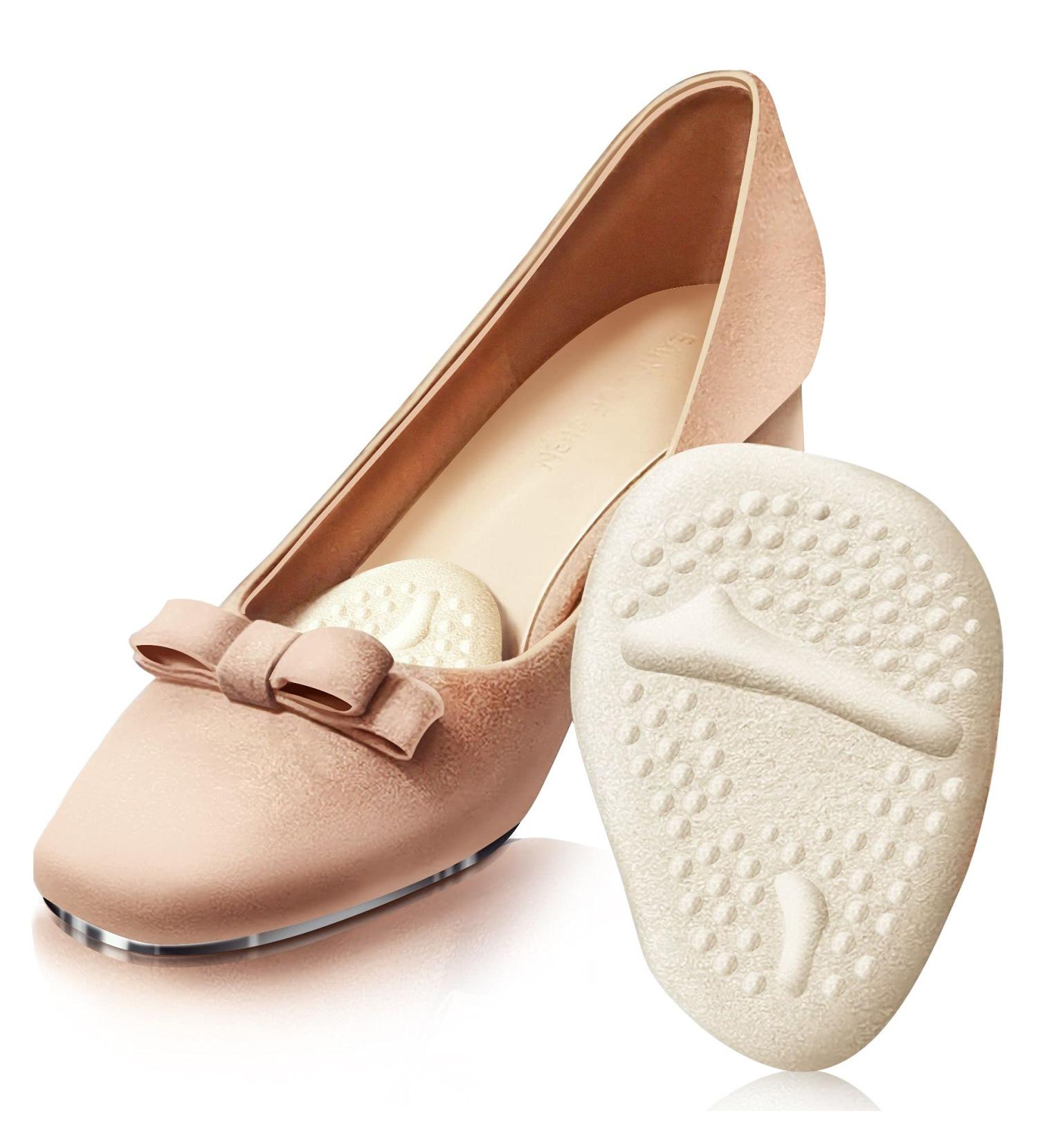 PrettSole Metatarsal Pads for Women - 4 Pairs, Ball of Foot Cushions, Self-Adhesive Shoe Inserts for Forefoot Pain Relief - Comfort Gel Forefoot Pads for Women's High Heels & Sandals - Buy Online on GoSupps.com
