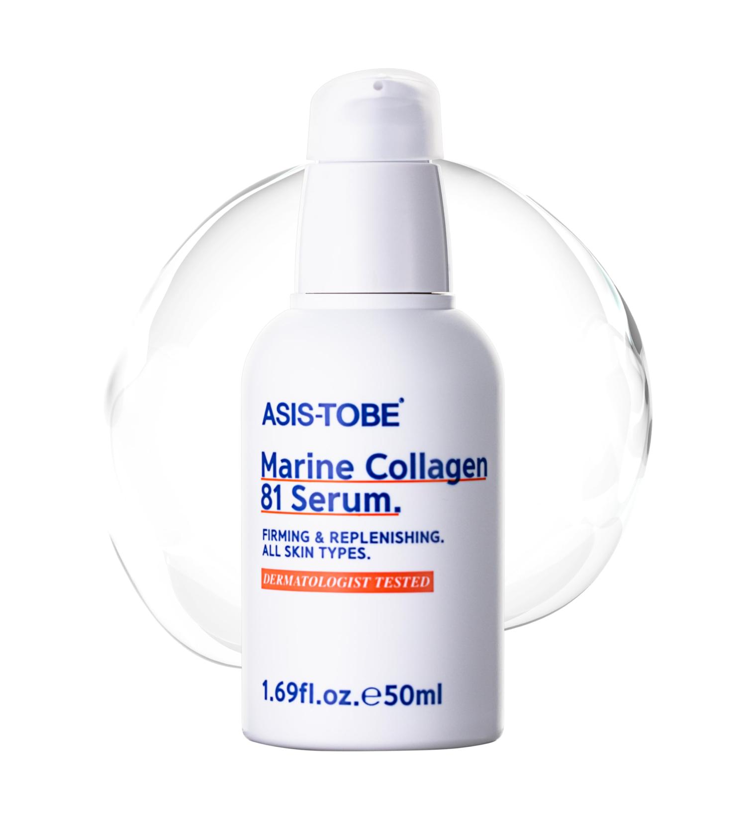 ASIS-TOBE Marine Collagen 81 Serum - Skin Firming and Radiance - Korean Hydrating Face Serum with 81% Low Molecular Hydrolyzed Collagen, Hyaluronic Acid and Niacinamide, 1.69 Fl Oz - Buy Online on GoSupps.com