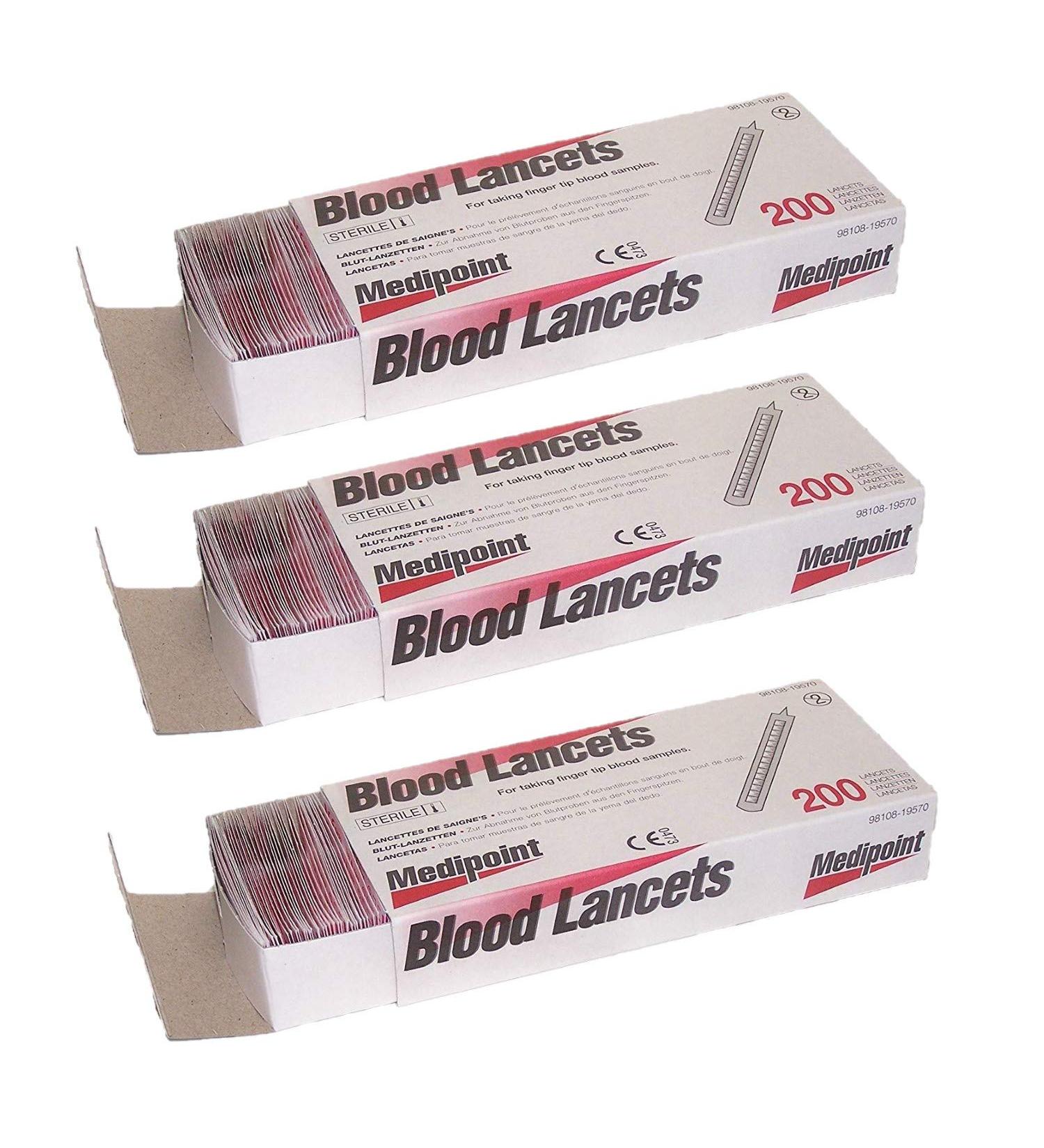 MEDIPOINT Stainless Steel Lancet - 200ct (Pack of 3)