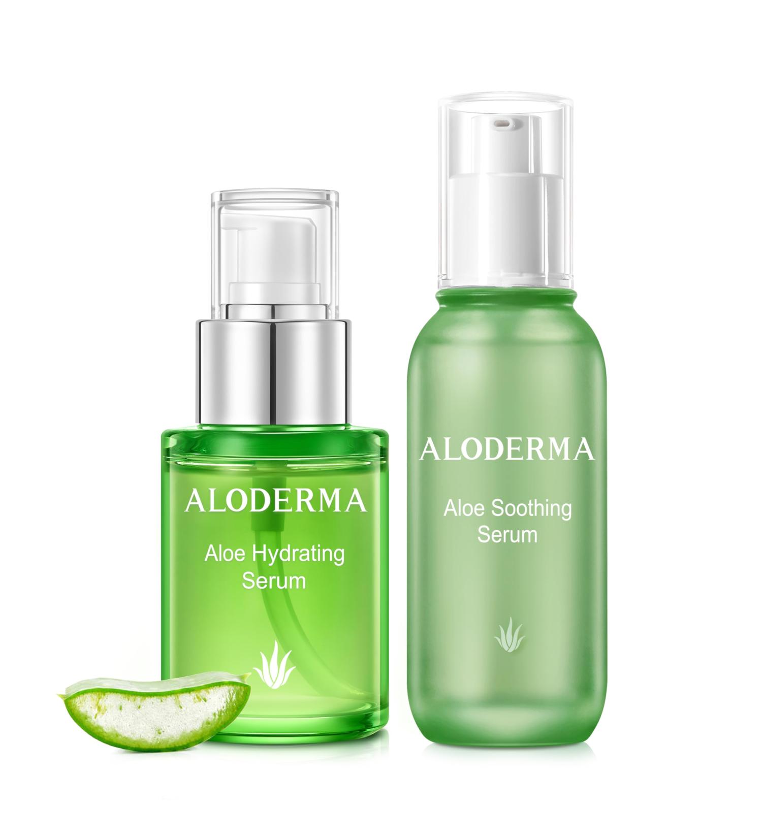 Aloderma Aloe Face Serums Set 2 Pieces - Hydrating Serum Soothing Serum - Buy Online on GoSupps.com