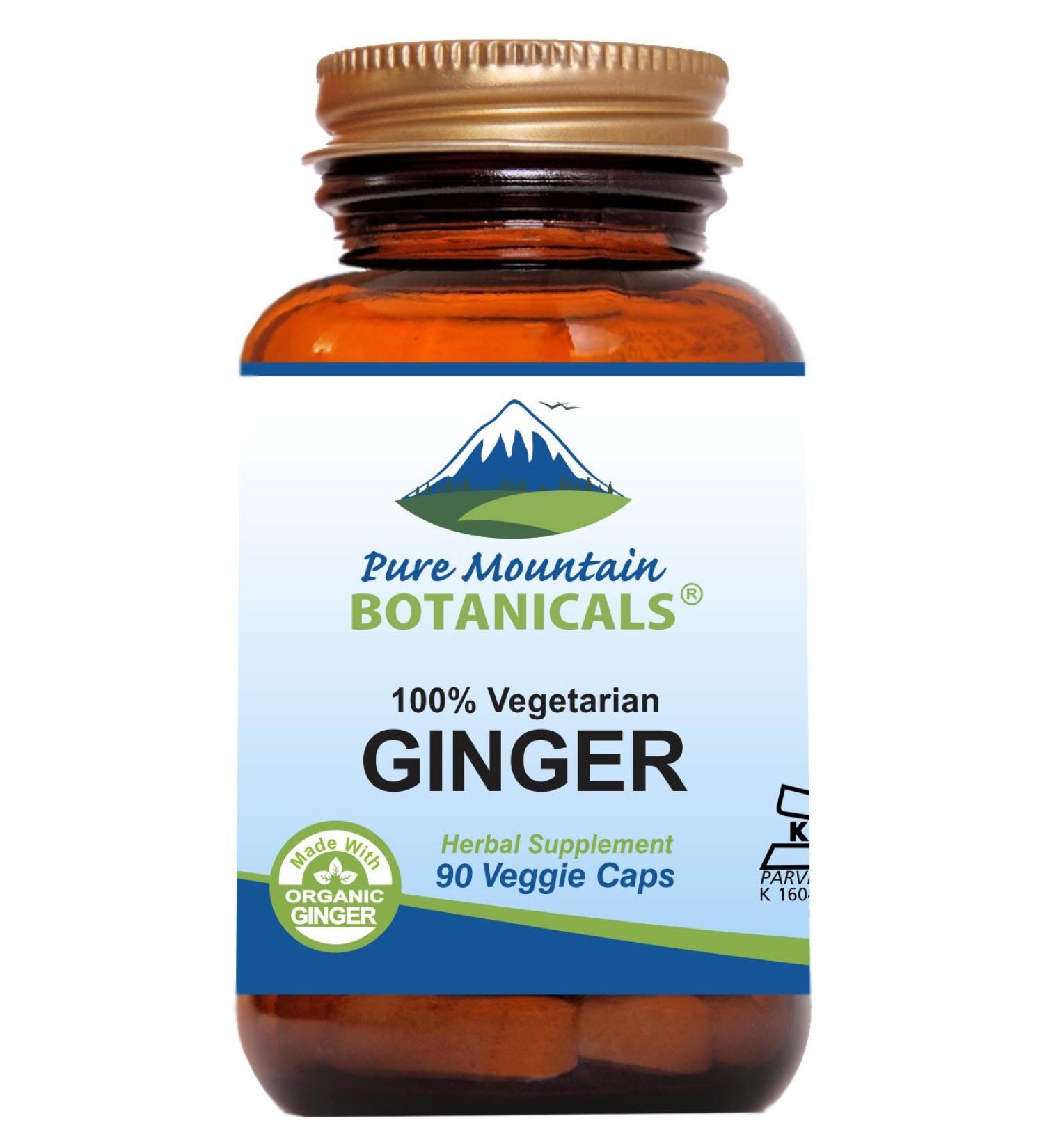 Organic Ginger Root Capsules - 1000mg Kosher Vegan Formula - Buy Online on GoSupps.com