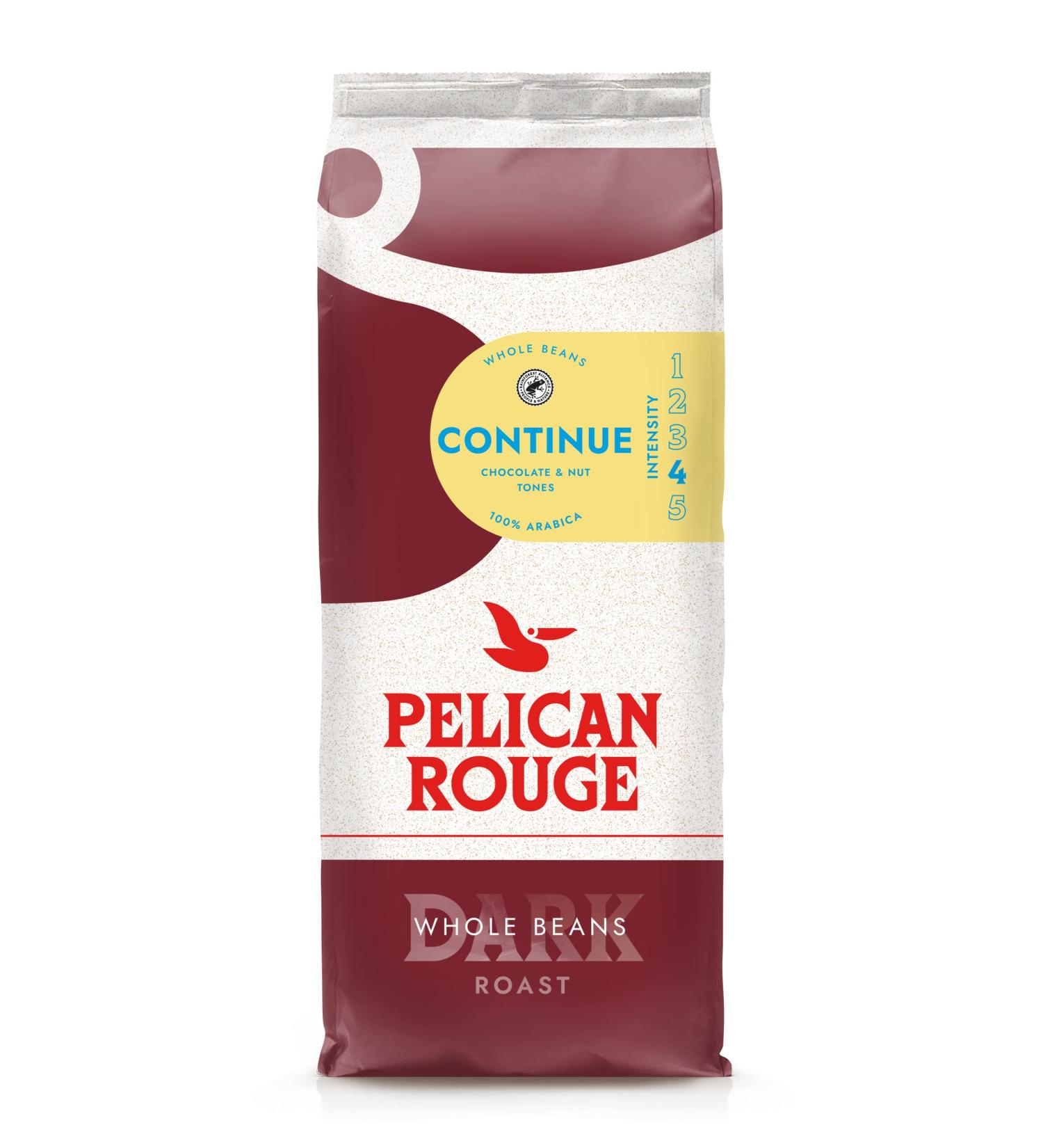 Pelican Rouge CONTINUE Whole Dark Roasted Coffee Beans 1kg Bag | 100% Arabica | Rainforest Alliance Certified | New 2023 Blend | Fully-Recyclable Packaging - Buy Online on GoSupps.com