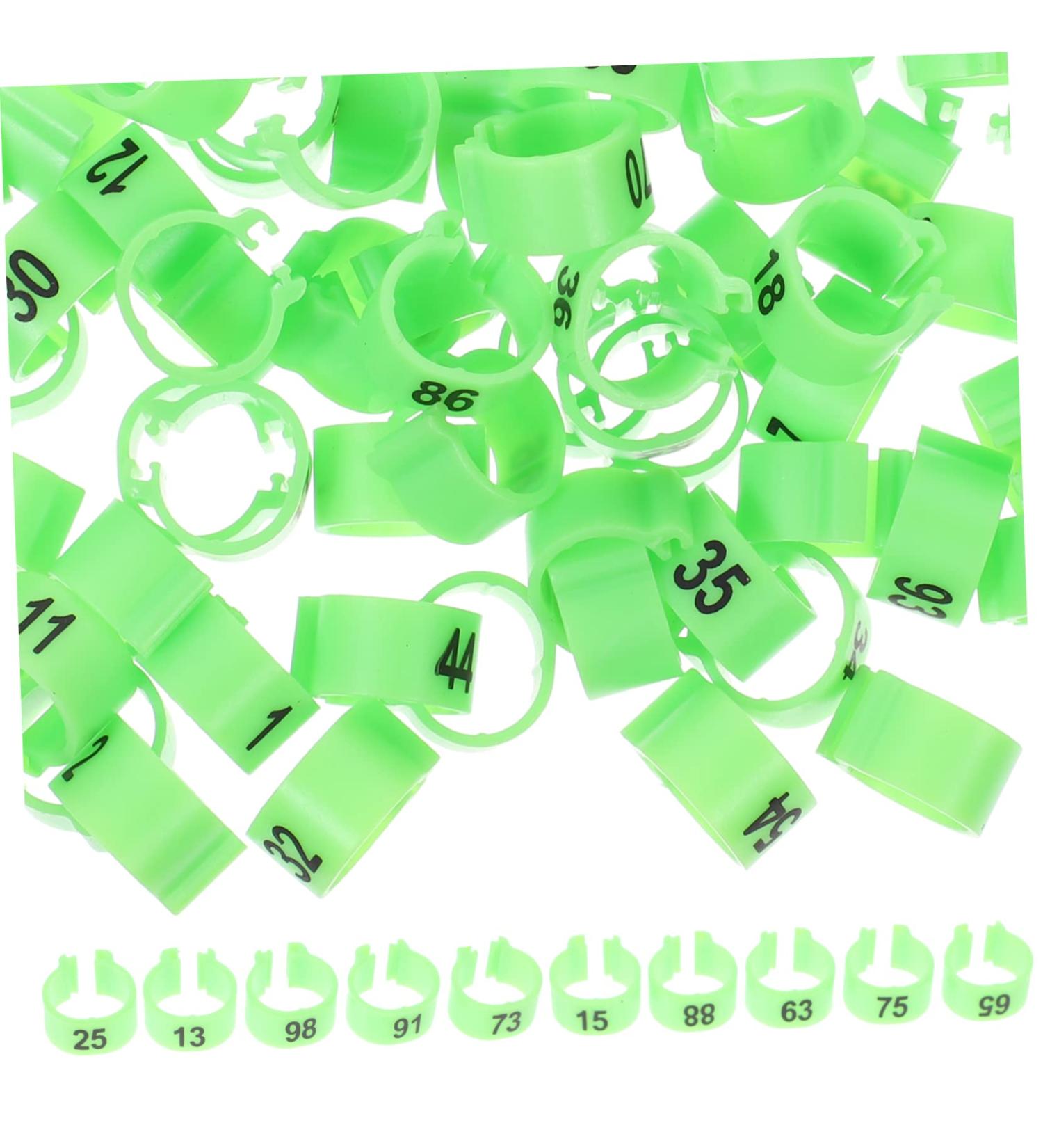 Beavorty 200 pcs Racing Digital Indoor Bands Identification Clip- Plastic Band Chick Pigeon Bird Leg 1X1X0.8CMx2pcs Greenx2pcs - Buy Online on GoSupps.com