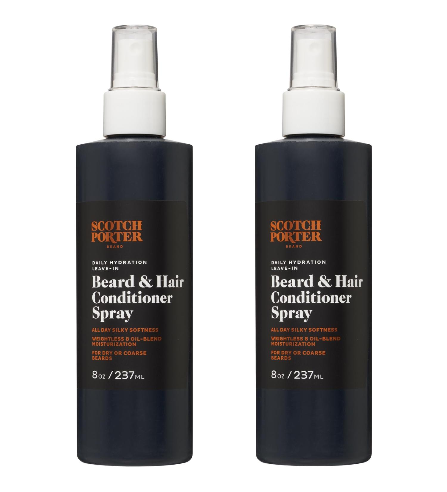 Scotch Porter Leave-in Conditioner Spray for Men | Daily Hydration Beard & Hair Conditioner | Non-Toxic Paraben & Sulfate-Free | 8oz - 2 Pack - International Shipping Available - Buy Online on GoSupps.com
