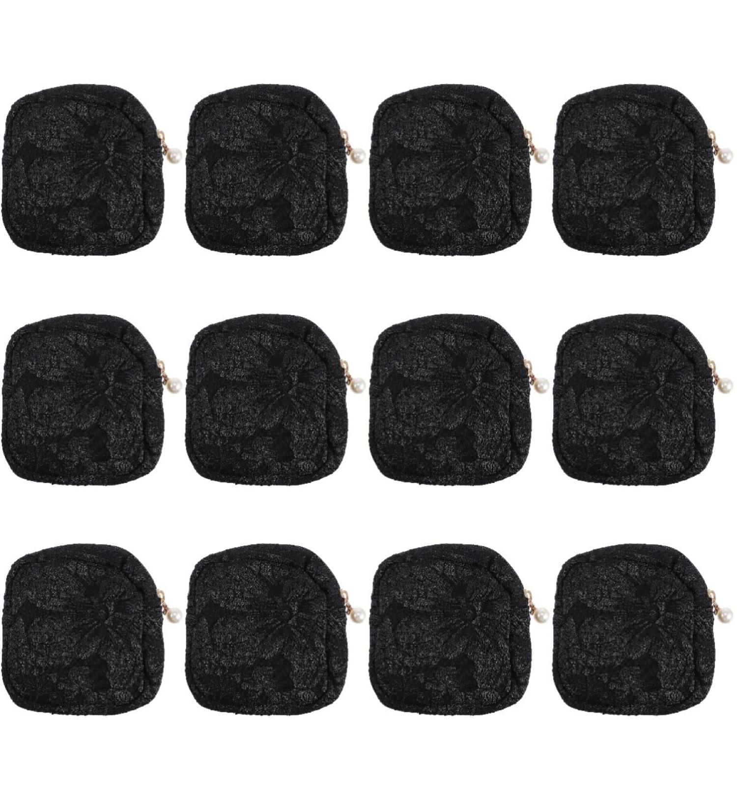 Buy Lurrose 12-Piece Napkin Storage & Zipper Cosmetics Bag Set - Travel Organizer for Women - Black (11x11x3cm) - Ideal Accessories for Home & Travel - Buy Online on GoSupps.com