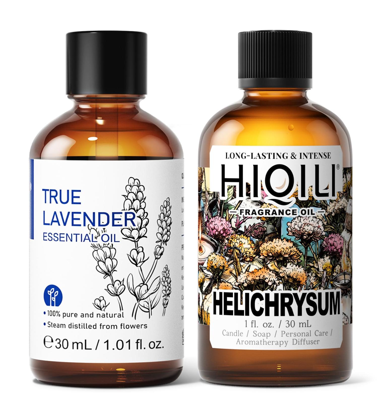 HIQILI 30ML True Lavender Essential Oil & 30ML Helichrysum Fragrance Oil for DIY Diffuser - Buy Online on GoSupps.com