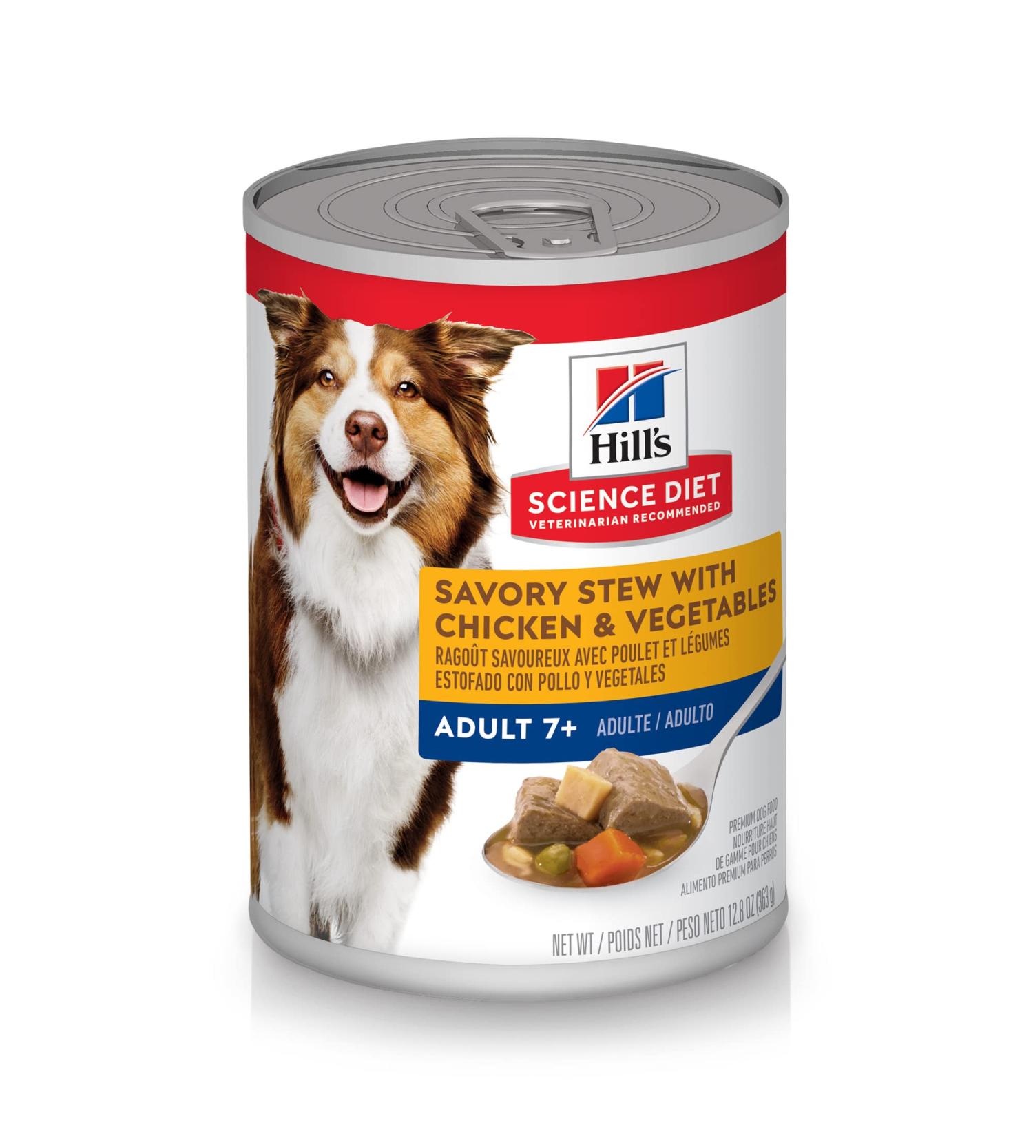 Hill's Science Diet Senior Wet Dog Food Adult 7+ Chicken & Vegetable Stew 12 Pack - Buy Online on GoSupps.com