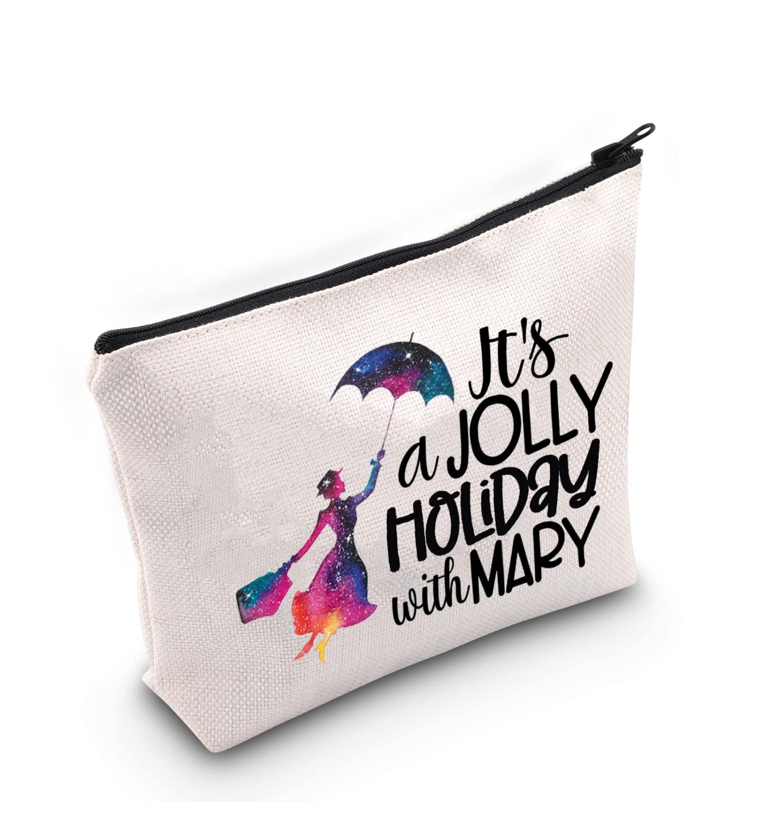Shop WZMPA Mary Movie Cosmetic Bag - Poppin Motif Perfect Gift for Women & Girls | JOlly Holiday Make-up Bag with Zipper - Buy Online on GoSupps.com
