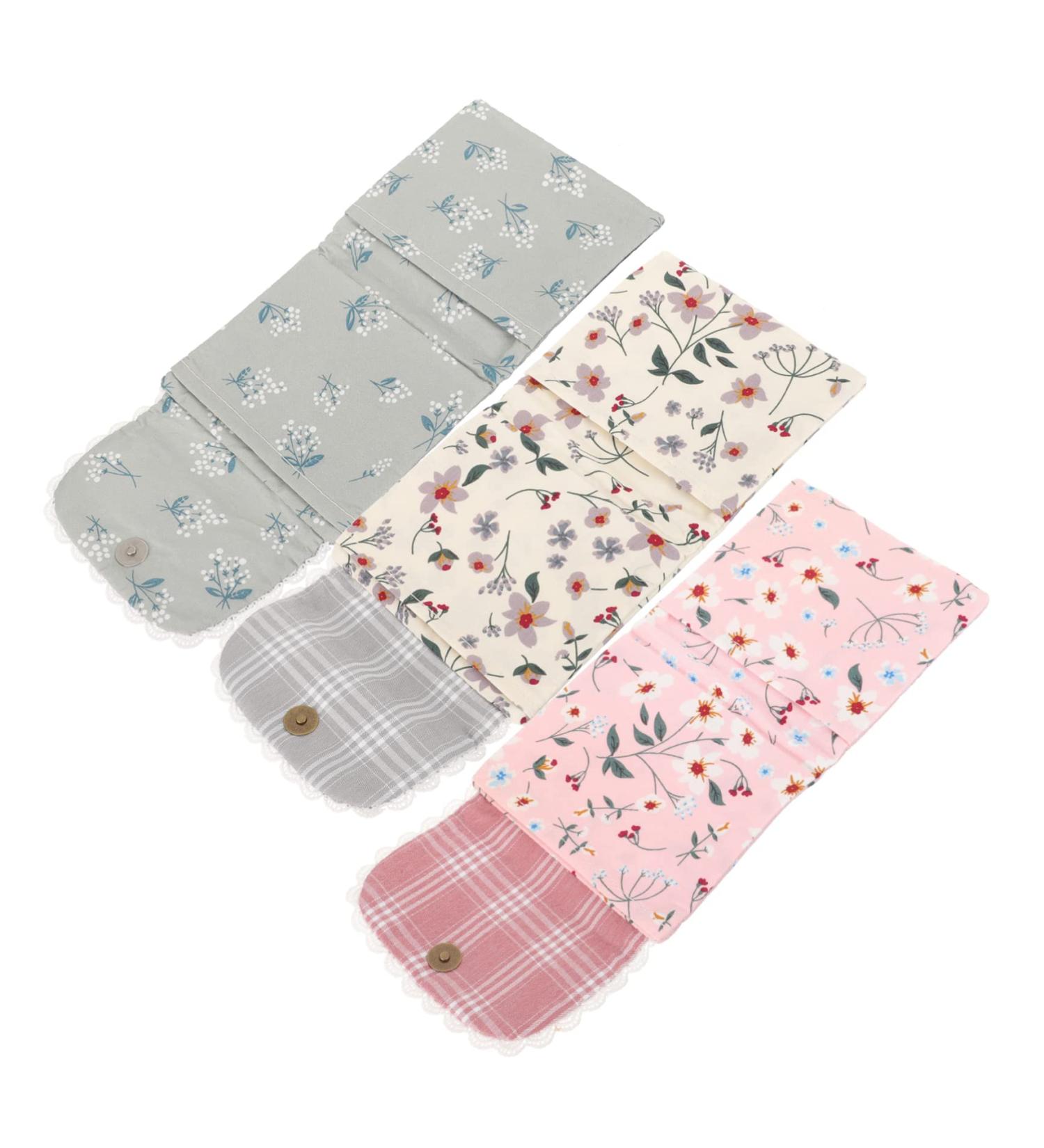 3pc Rural Cotton Bouquet Period Napkin Storage Bag Set for Girls - Buy Online on GoSupps.com