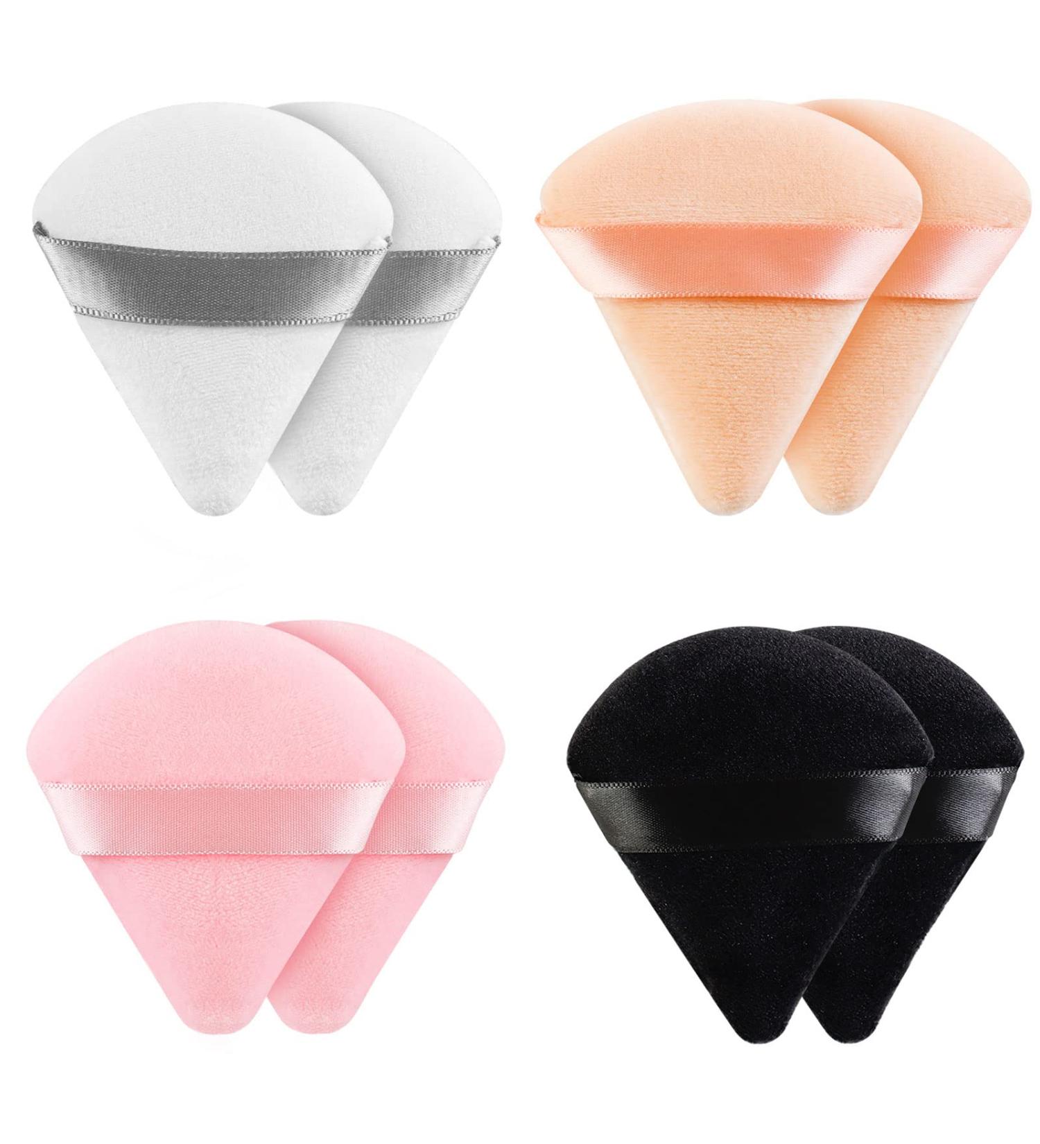 8-Piece Triangle Velour Makeup Puff Set | Soft Cosmetic Blender Sponges - Buy Online on GoSupps.com
