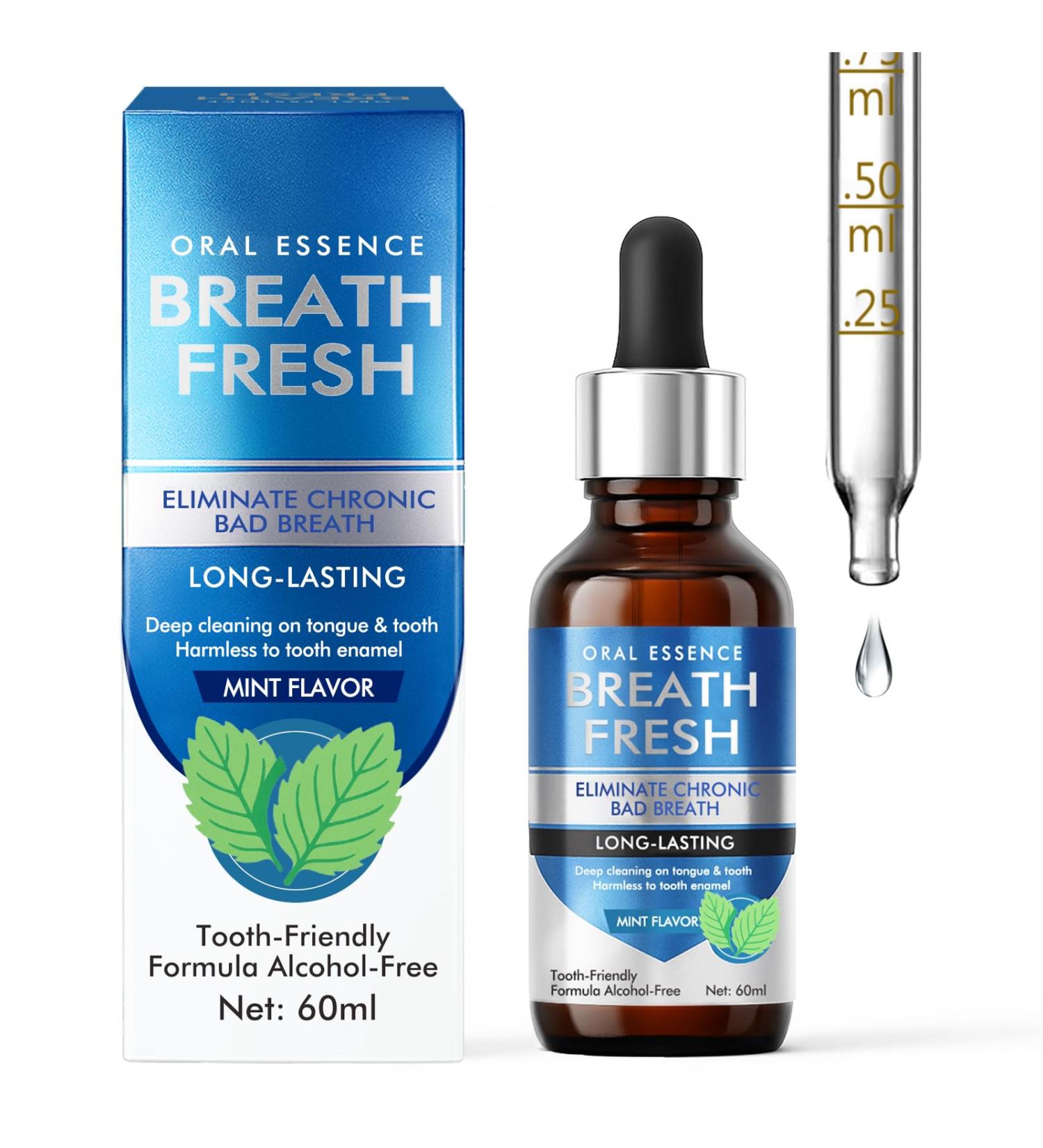 Bad Breath Treatment for Adults Breath Drops for Fresh Breath Fast-Acting Long-Lasting Natural Alcohol-Free Boosts Confidence for Socializing 60ML - Buy Online on GoSupps.com