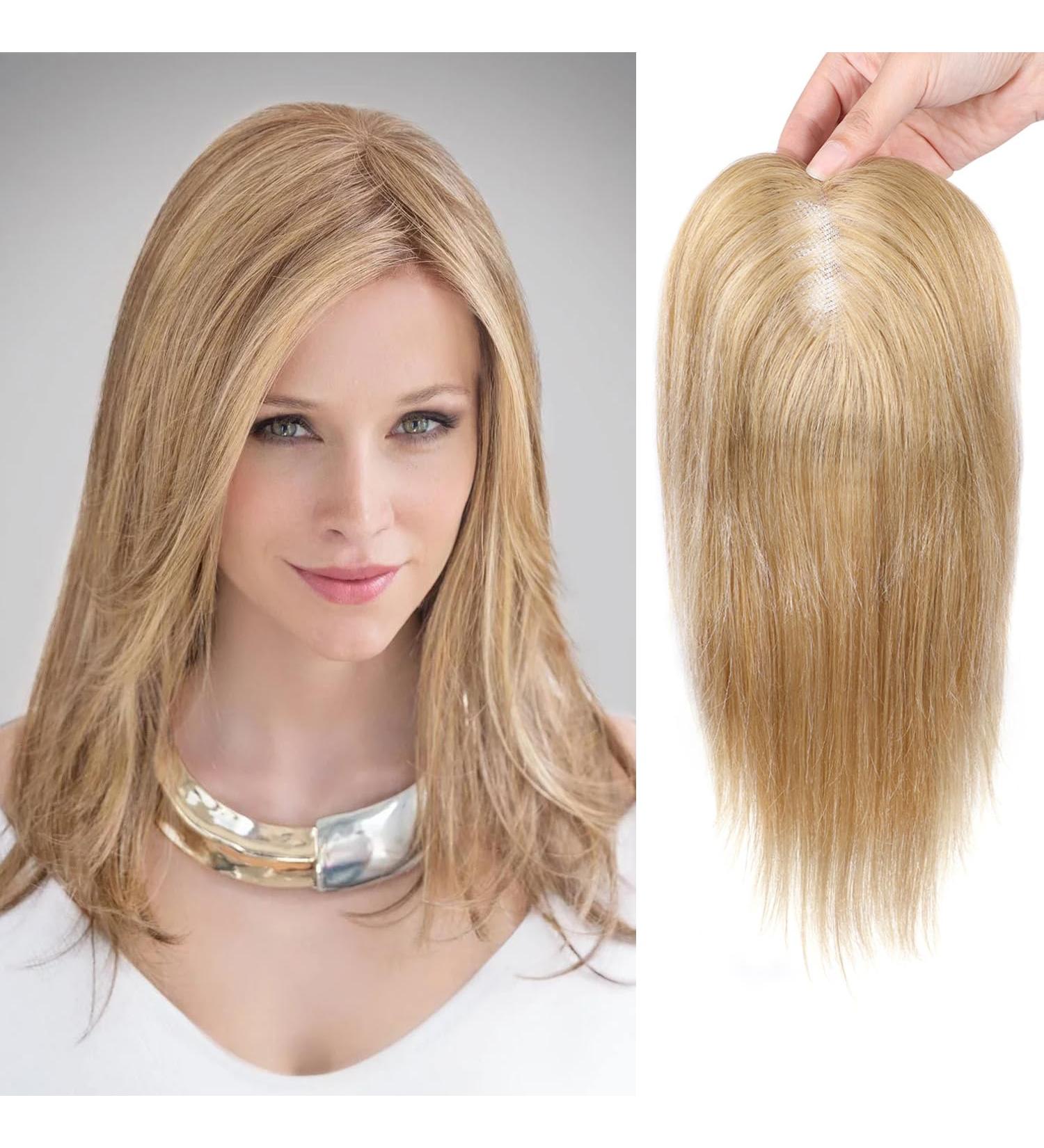 10 Inch Blonde Human Hair Toppers for Thinning Hair - Clip in Cold Blonde (10/16#) - Women's Real Hair Solutions - Buy Online on GoSupps.com