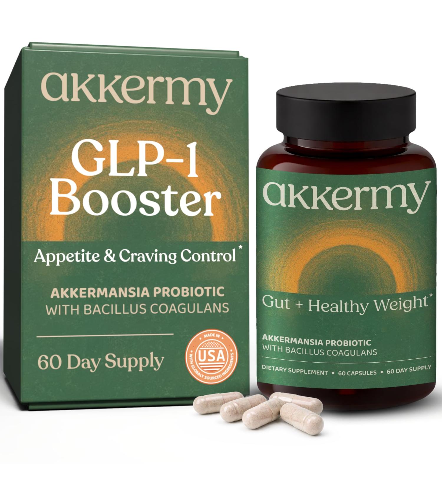 Akkermansia Probiotic for Appetite & Craving Control | Increases GLP-1 & Boosts Healthy Weight | 60 Day Supply | Made in USA | Bacillus Coagulans B2 D3 & Chromium | SIBO Friendly Vegan Gluten Free - Buy Online on GoSupps.com