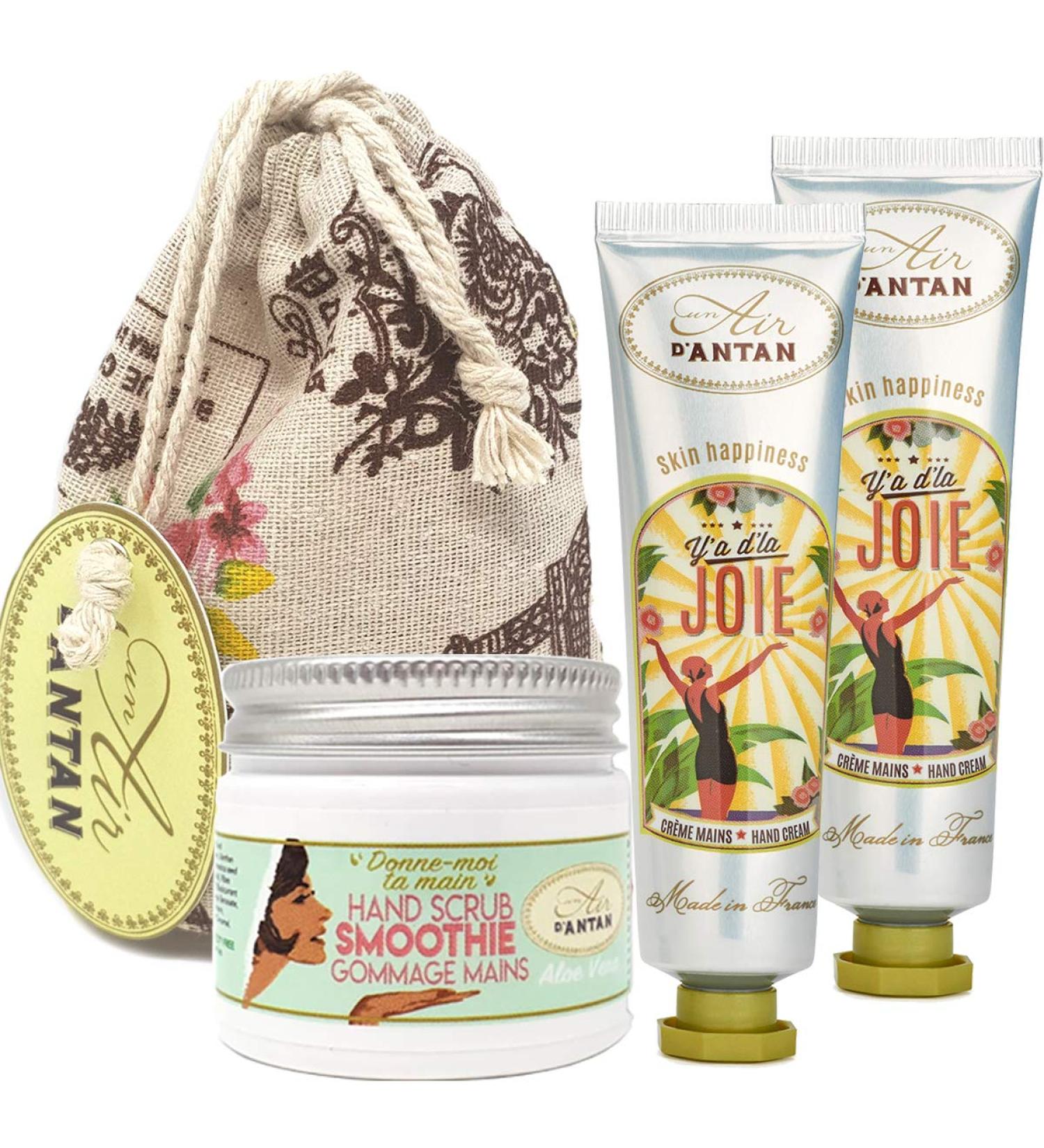 Beauty Box Set | Joie Hand Creams 50ml with Shea Butter & Aloe Vera | 2x25ml in Jute Bag - International Shipping - Buy Online on GoSupps.com