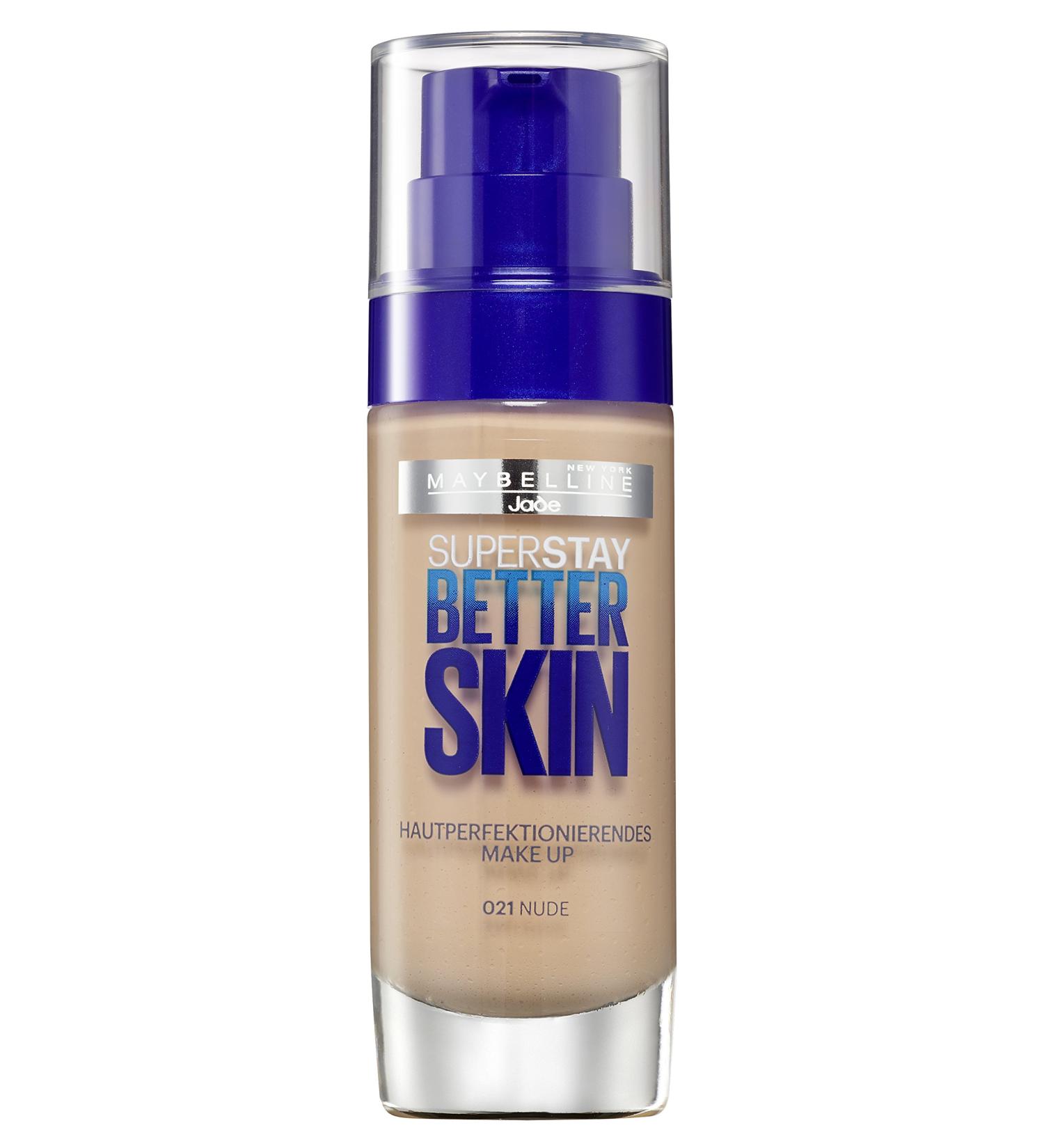 Maybelline New York Superstay Better Skin Make-up Nude 21 / make-up in a skin-colored tone for a long-lasting cover and a flawless look 1 x 30 ml 021 nude