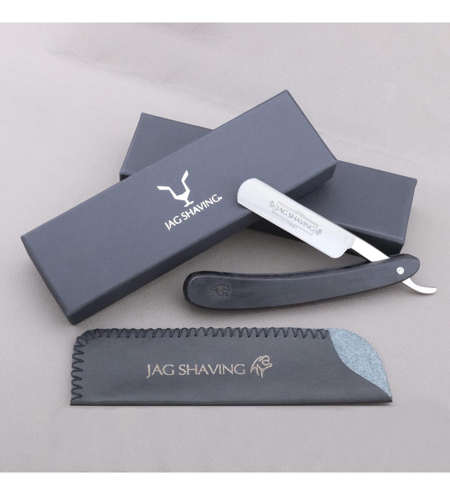 Jag Shaving Razor - Sustainable Safety Razor with Leather Case for Men | Eco-Friendly Black Razor - Perfect for Travel - Buy Online on GoSupps.com
