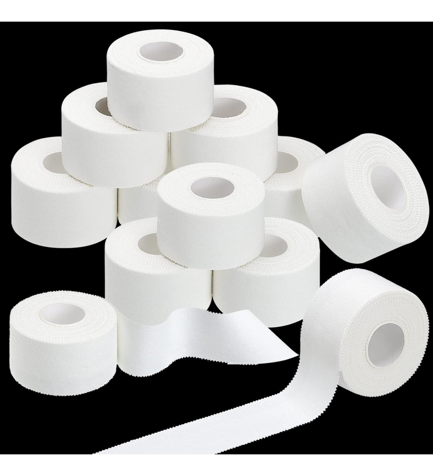 12 Rolls 1.5 in White Athletic Sports Tape Pre Wrap - Strong, Easy Tear Tape for Injury Wrap in Football, Baseball, Hockey, Soccer, Gymnastics - No Sticky Residue - 32.8 Feet Roll - Buy Online on GoSupps.com