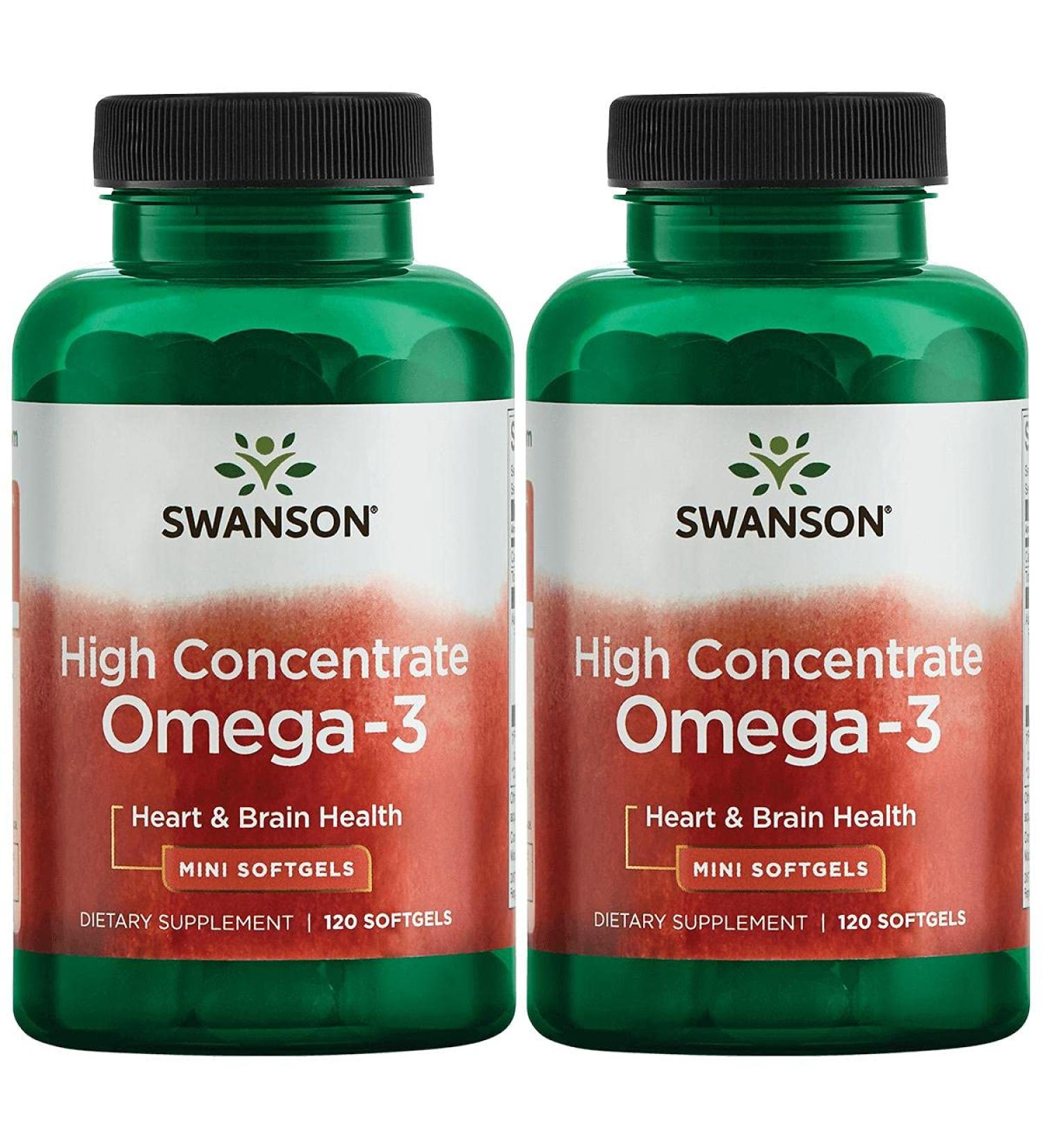 Swanson High Concentrate Omega-3 Softgels - 120 Mini Softgels for Heart Health - Buy Online on GoSupps.com
