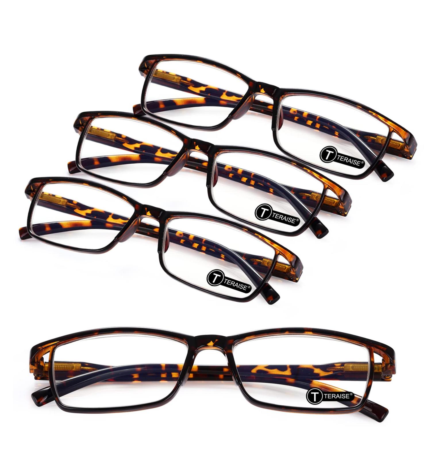 Teraise Reading Glasses for Men & Women - Anti-Blue Light Fashionable & Comfortable 2.0x Leopard Design - Robust Reading Aid with Feather Hinge - Buy Online on GoSupps.com