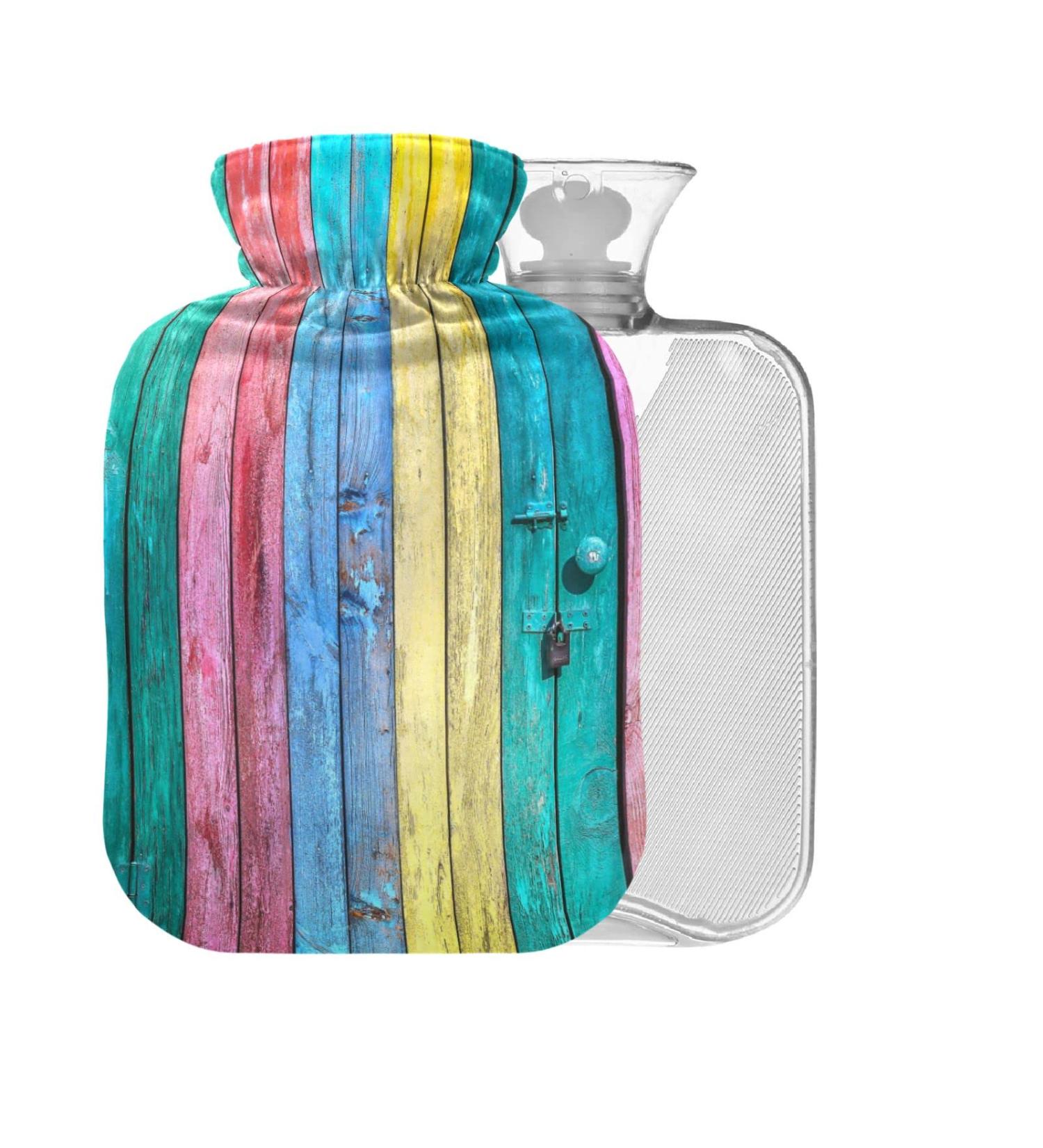 Shop BPA-Free 2L Painted Hot Water Bottle with Cover | Large Pain Relief for Headaches Neck & Shoulders - International Shipping Available - Buy Online on GoSupps.com