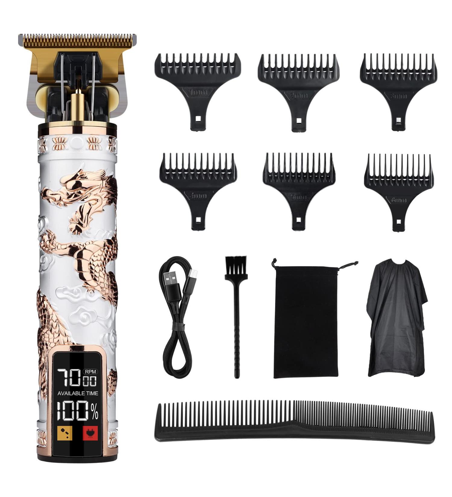 Professional Men's Hair Clippers - Cordless Zero Gapped Hair Trimmer with LCD Display | Rechargeable Gold Trimmer for Professional Haircuts - Buy Online on GoSupps.com