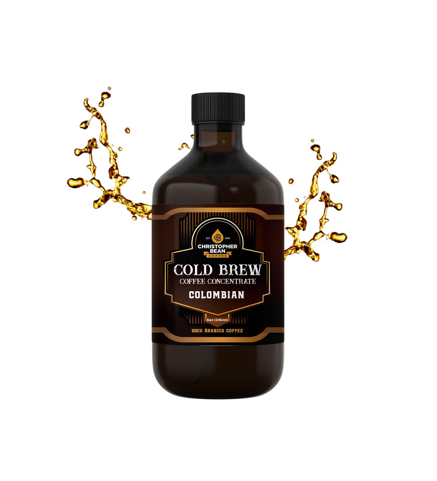 Decaf Colombian Coffee Concentrate - Unsweetened Cold Brew & Iced Coffee Liquid Extract - 100% Arabica, 8oz Bottle - Buy Online on GoSupps.com