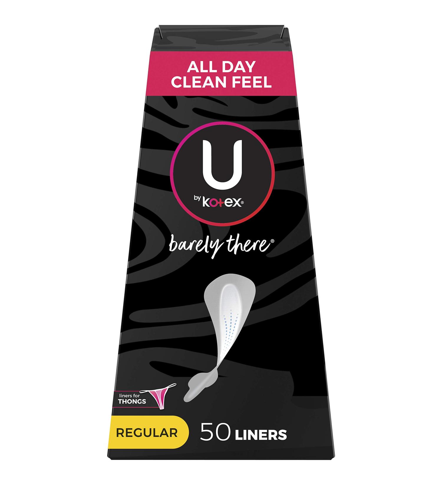 U By Kotex Barely There Thong Panty Liners 50 Count - Pack of 50 - Buy Online on GoSupps.com