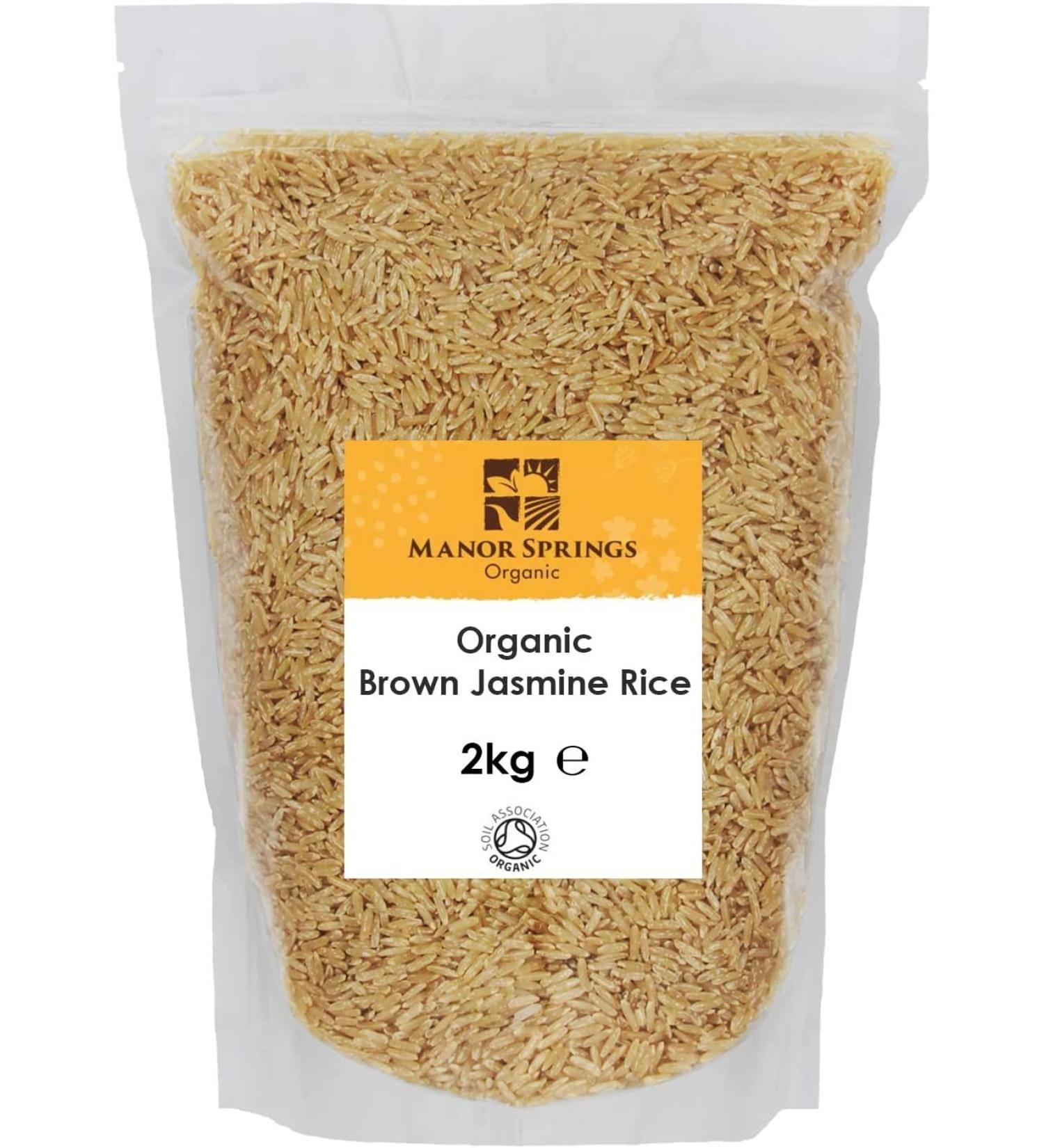 Organic Brown Jasmine Rice 2kg by Manor Springs Organic - Buy Online on GoSupps.com