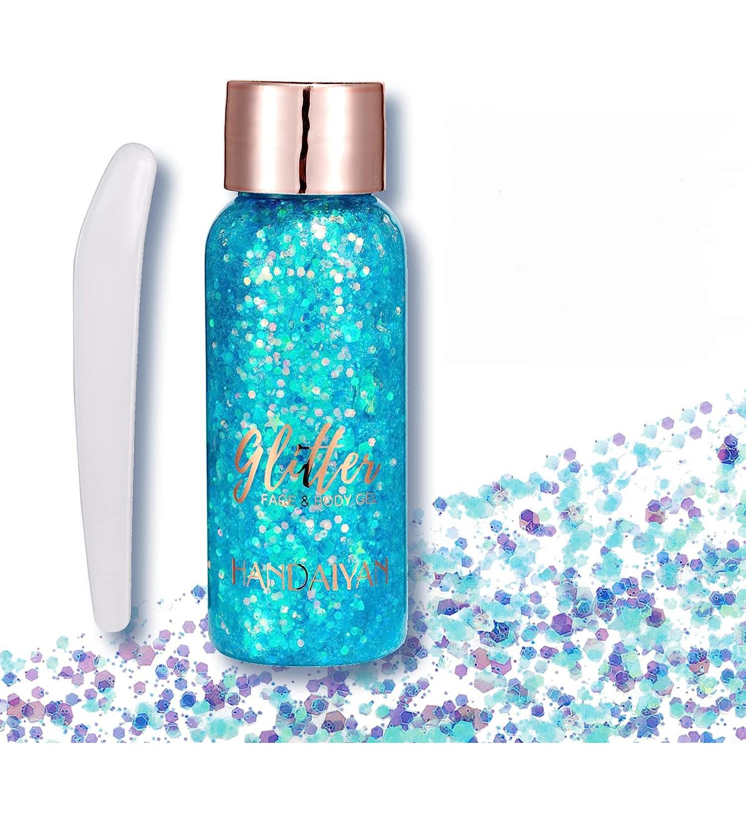 Body Glitter Gel Face Glitter Mermaid Chunky Glitter Hair Glitter Body Festival Glitter Eyeshadow Sequins Glitter for Face Body Eye Hair Nails Makeup Long Lasting Sparkling(LightBlue) 106#LightBlue - Buy Online on GoSupps.com