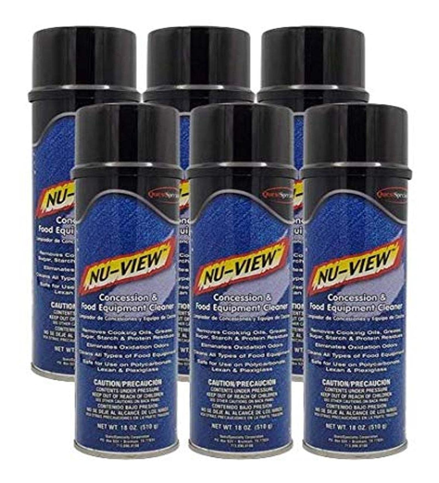 NU-VIEW Concession & Food Equipment Cleaner Case of 6 (20 oz Cans) 6 count (2030)