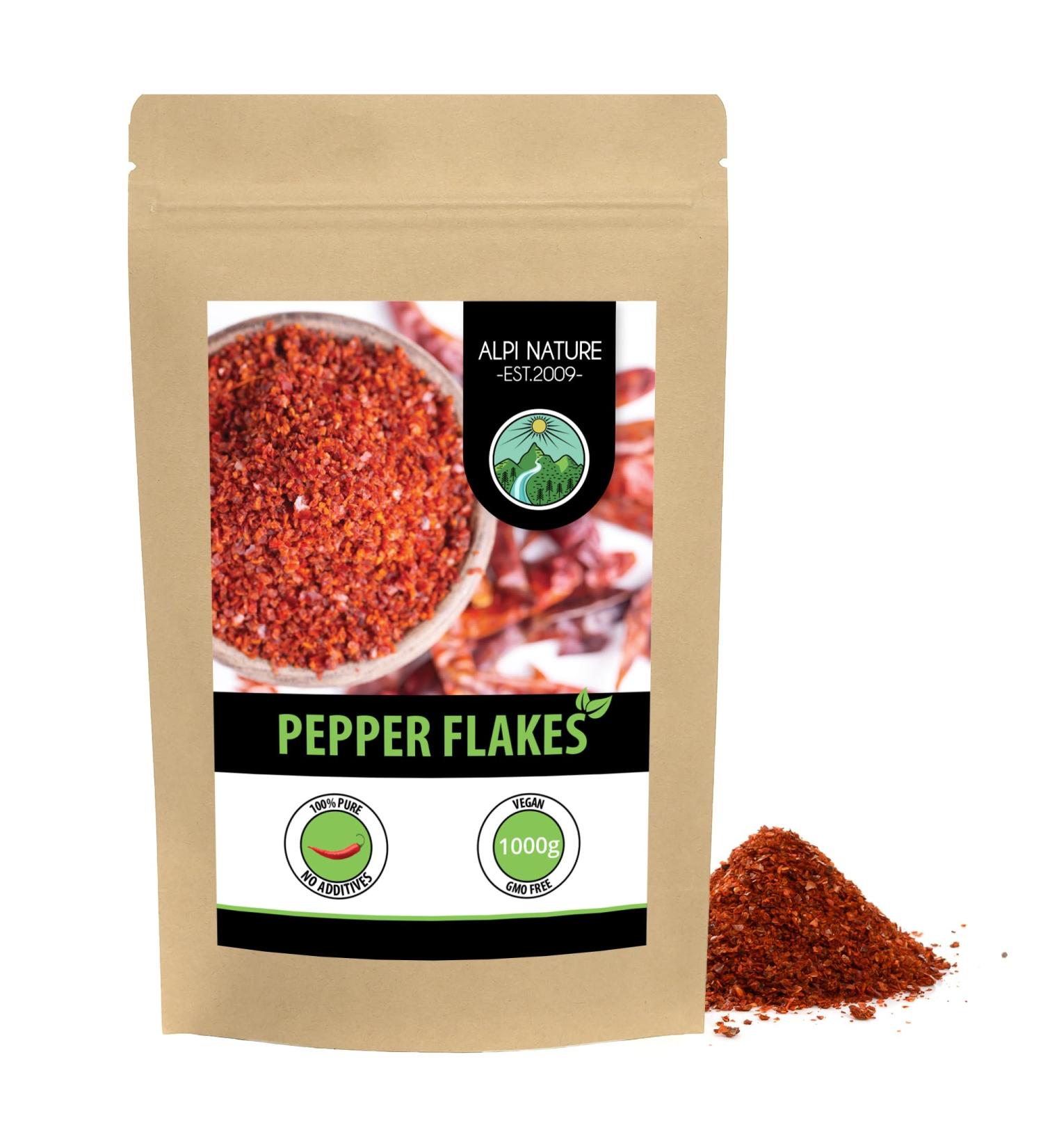 Pul Biber 1kg (2.2lb) - 100% Natural Chilli Flakes - Additive-Free Paprika Flakes - Buy Online on GoSupps.com