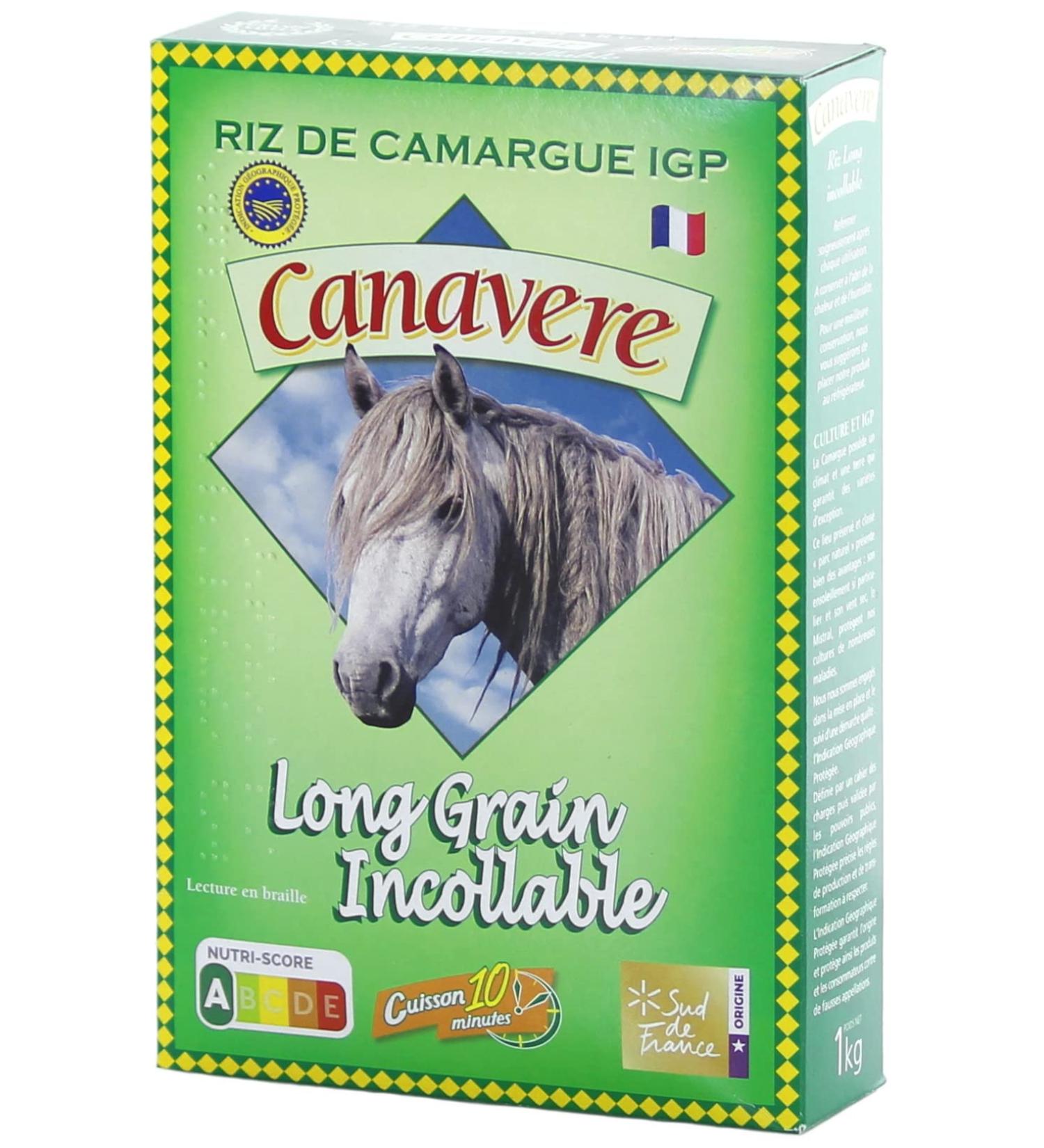 Camargue IGP Long Stewed Rice - Unstickable Rice in Cardboard Case 1 kg - Canavere
