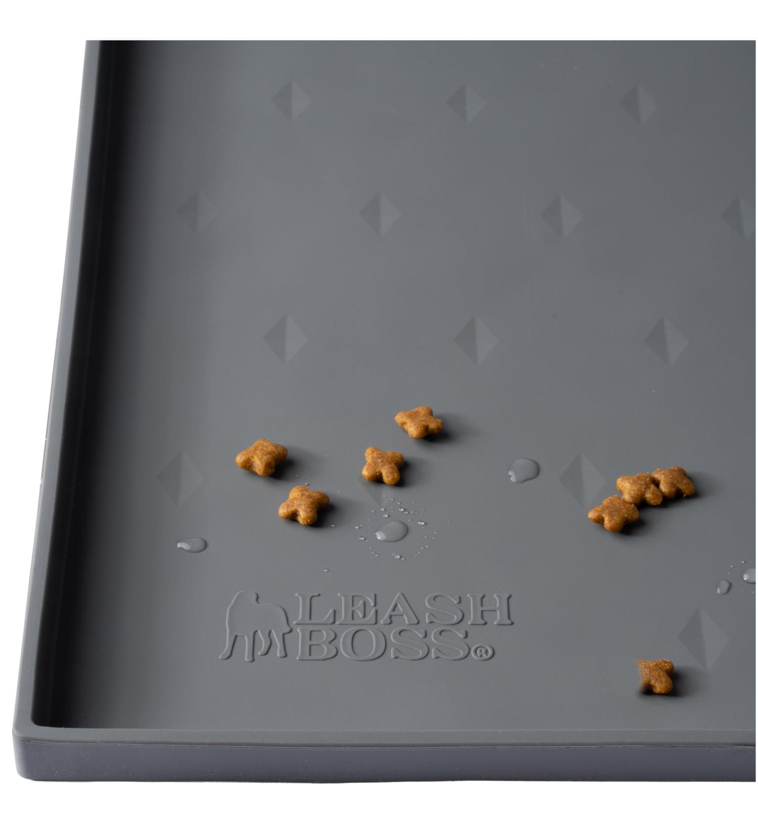 Leash Boss Spray Mat for Cats & Dogs - Waterproof Silicone Bowl Pad (51x33 cm Gray) | Durable Anti-Slip Feeding Mat - Buy Online on GoSupps.com