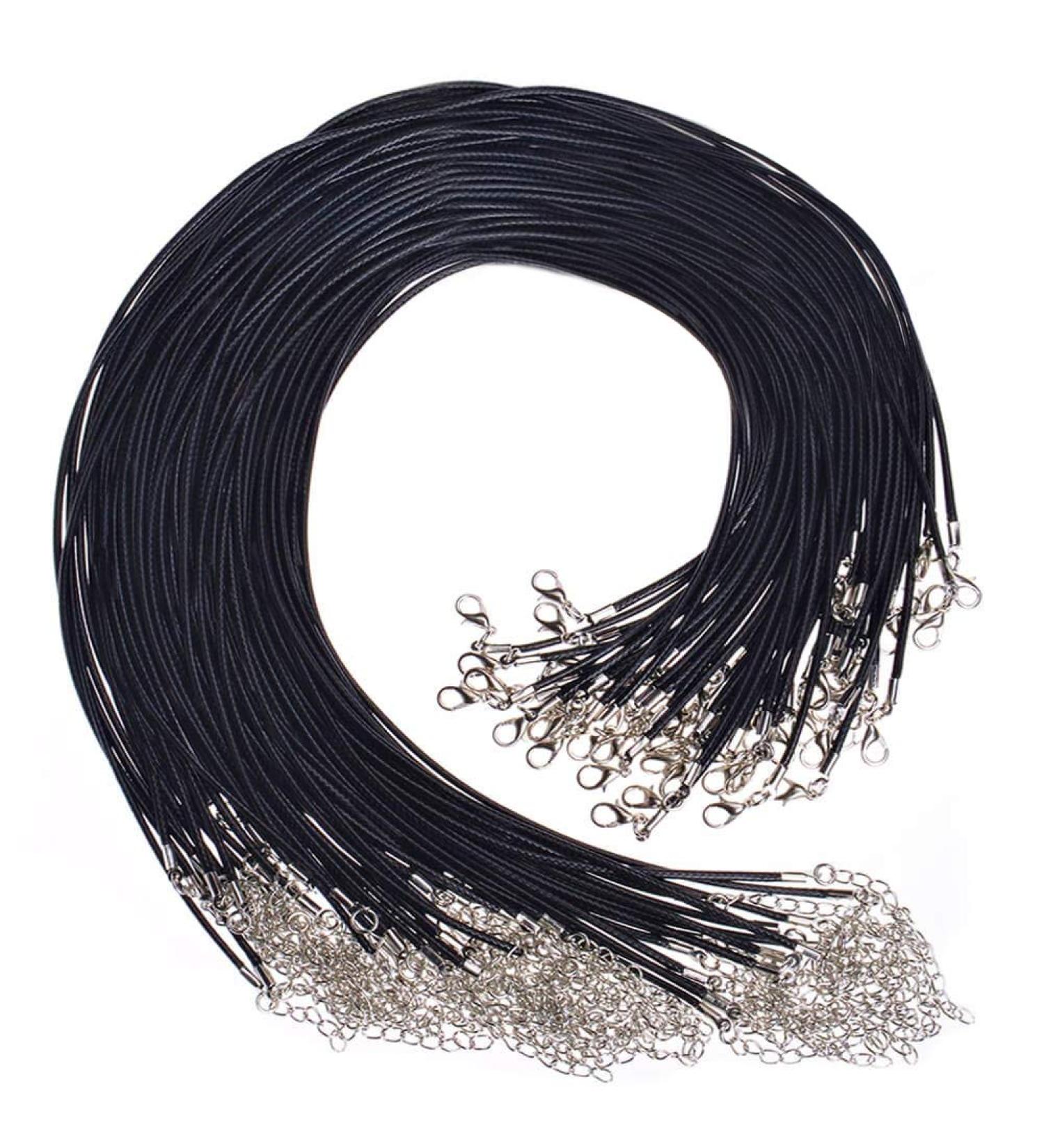Paxcoo 50Pcs 18 Black Waxed Necklace Cord - 18 Inches - Jewelry Making Supplies - Buy Online on GoSupps.com