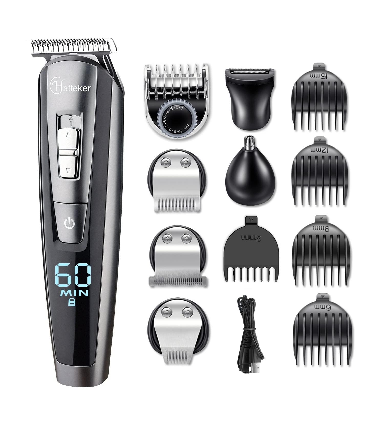 Hatteker 5-in-1 Hair Clipper & Beard Trimmer Kit for Men - Cordless Waterproof Groomer USB Rechargeable Precision Trimmer - Buy Online on GoSupps.com