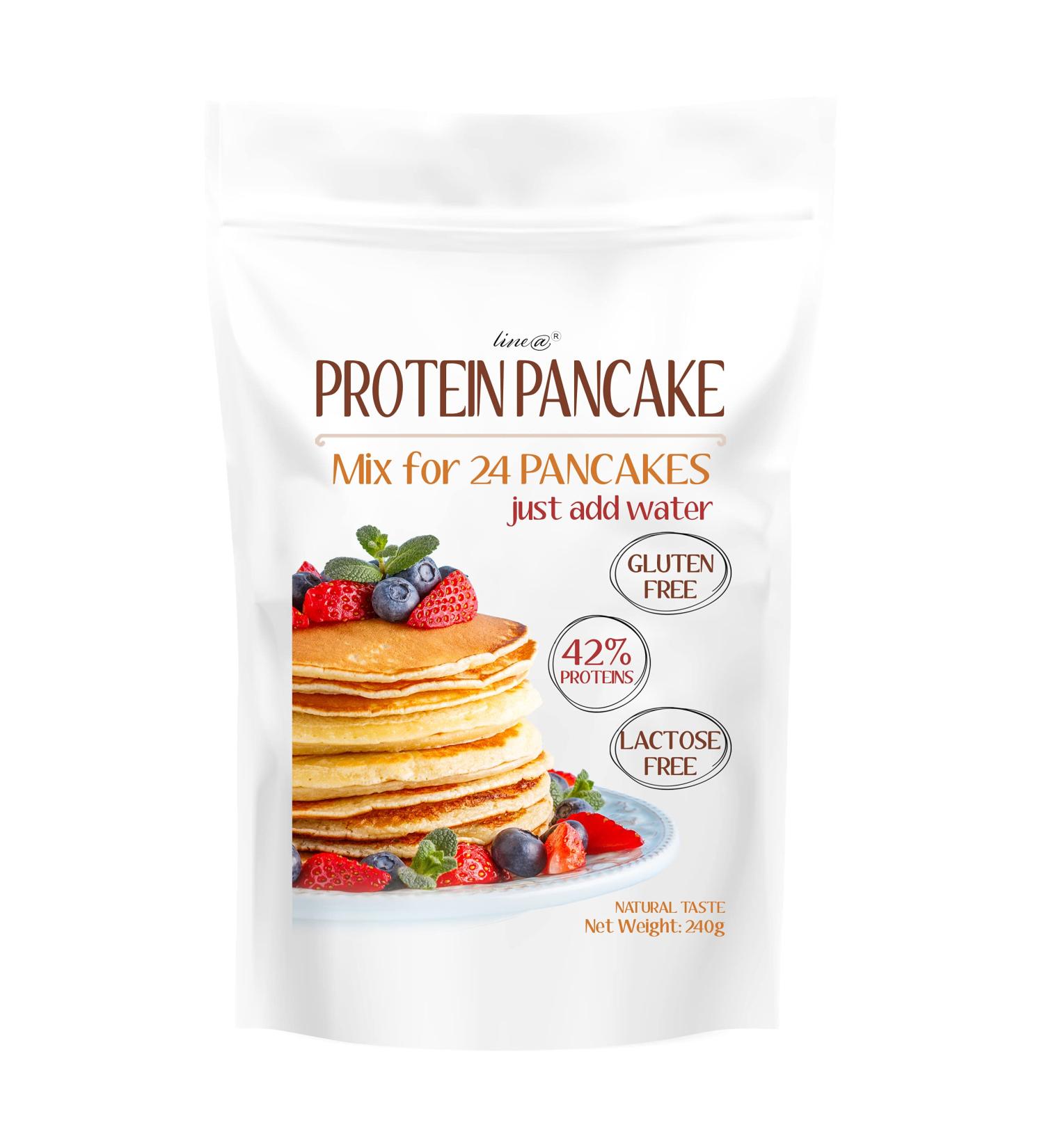 LINE Protein Pancakes - 24 Low Sugar Gluten Free Lactose Free - Natural Taste | 240g Ready to Ship Worldwide - Buy Online on GoSupps.com