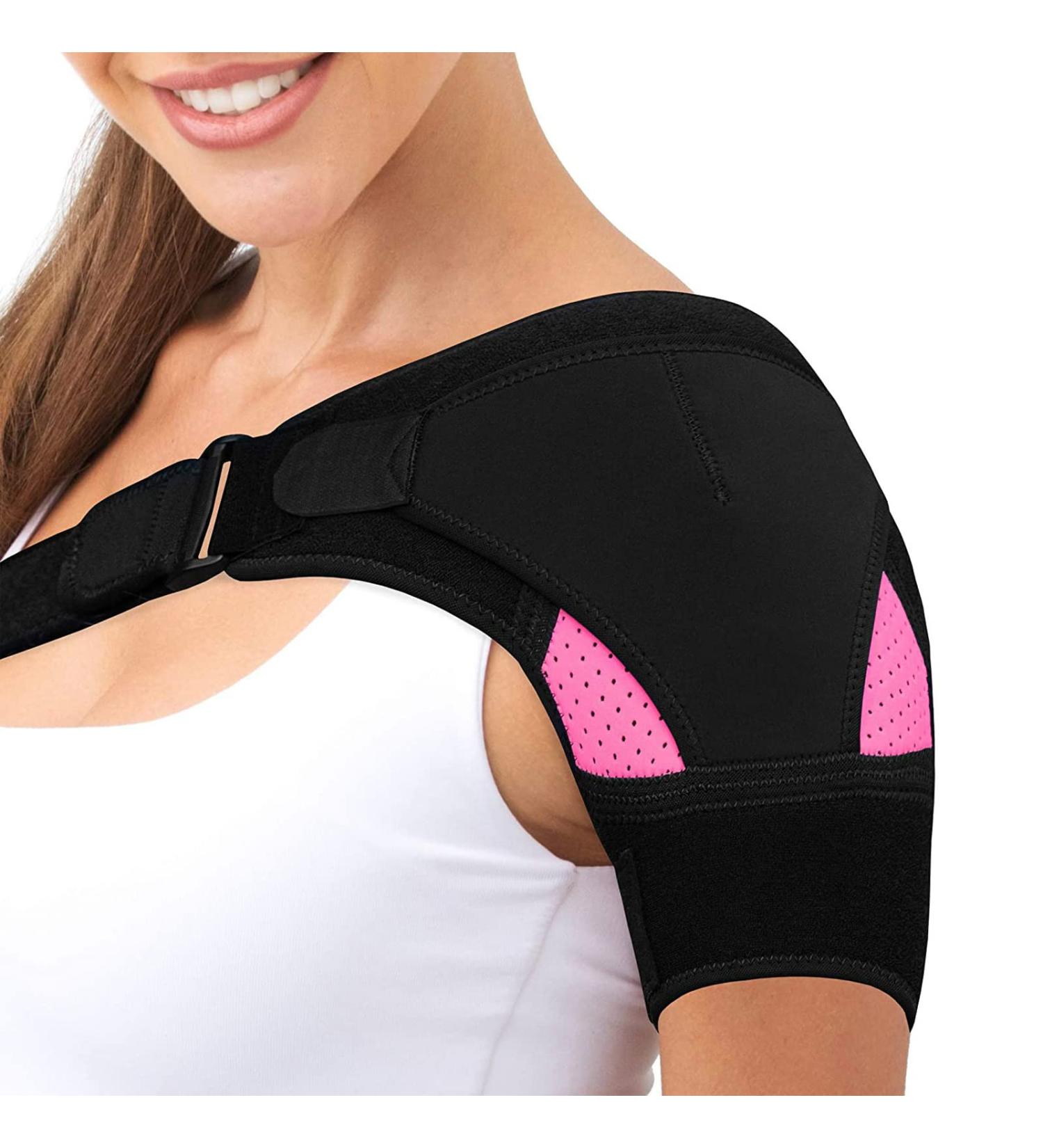 Shoulder Brace Support Rotator Cuff Compression Support Adjustable Shoulder Support Brace Strap Joint Sport Gym Compression Bandage Wrap for Fitness or Training Exercise(Blue) - Buy Online on GoSupps.com