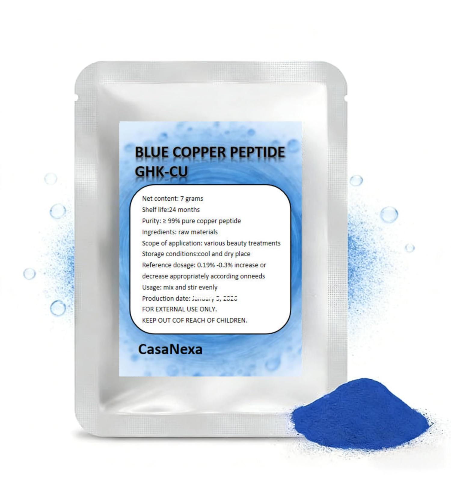 99% GHK-CU Copper Peptide Cosmetic Grade 7 Gram CAS 49557757 DIY Skincare Moisturizer Serum Improve Sagging Reduce Redness Dry Scales - Buy Online on GoSupps.com