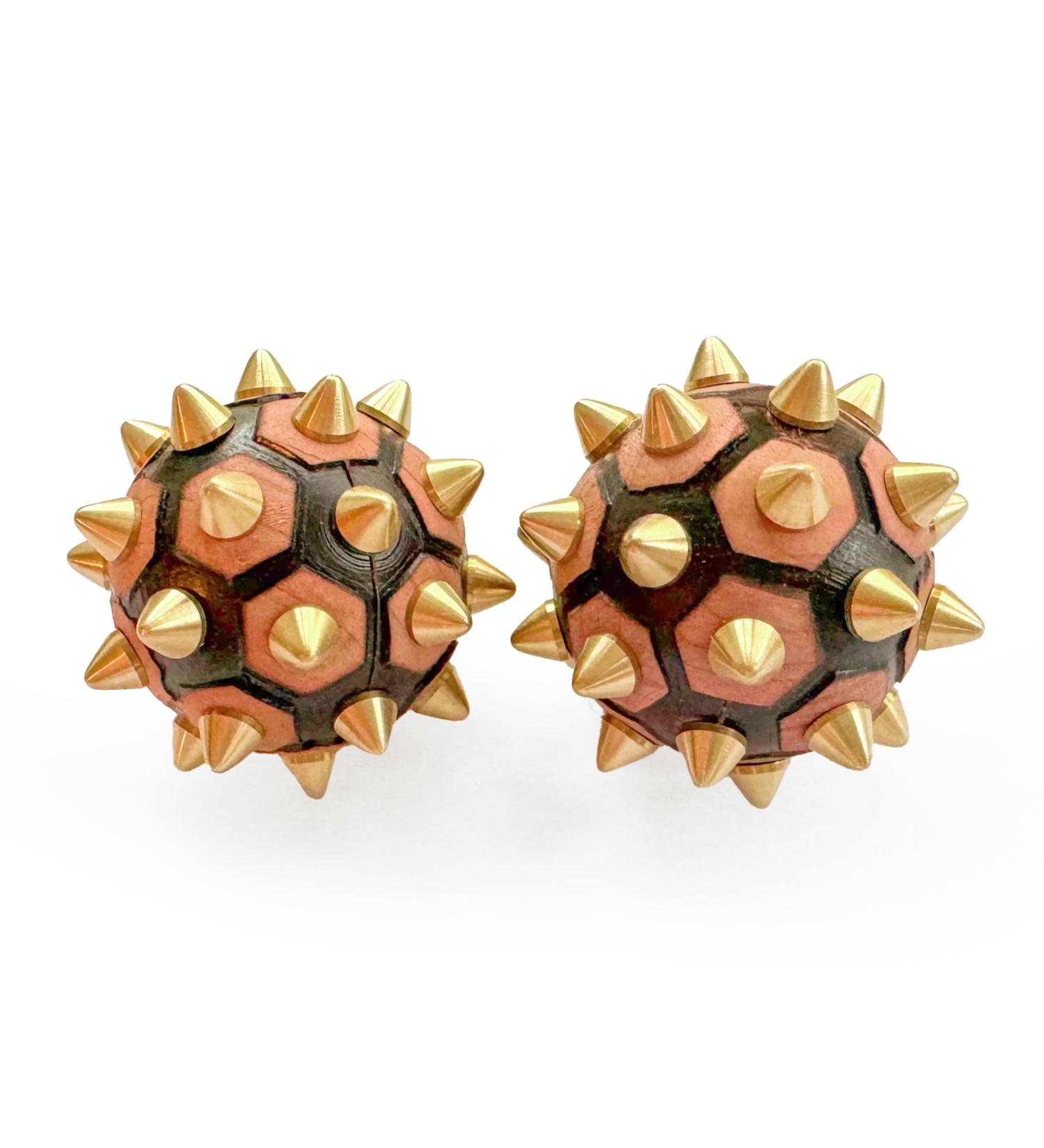 Handmade Wooden & Brass Hedgehog Balls | Acupressure Massage for Relaxation | Natural Stress Relief Tools | DBT Skills - Buy Online on GoSupps.com