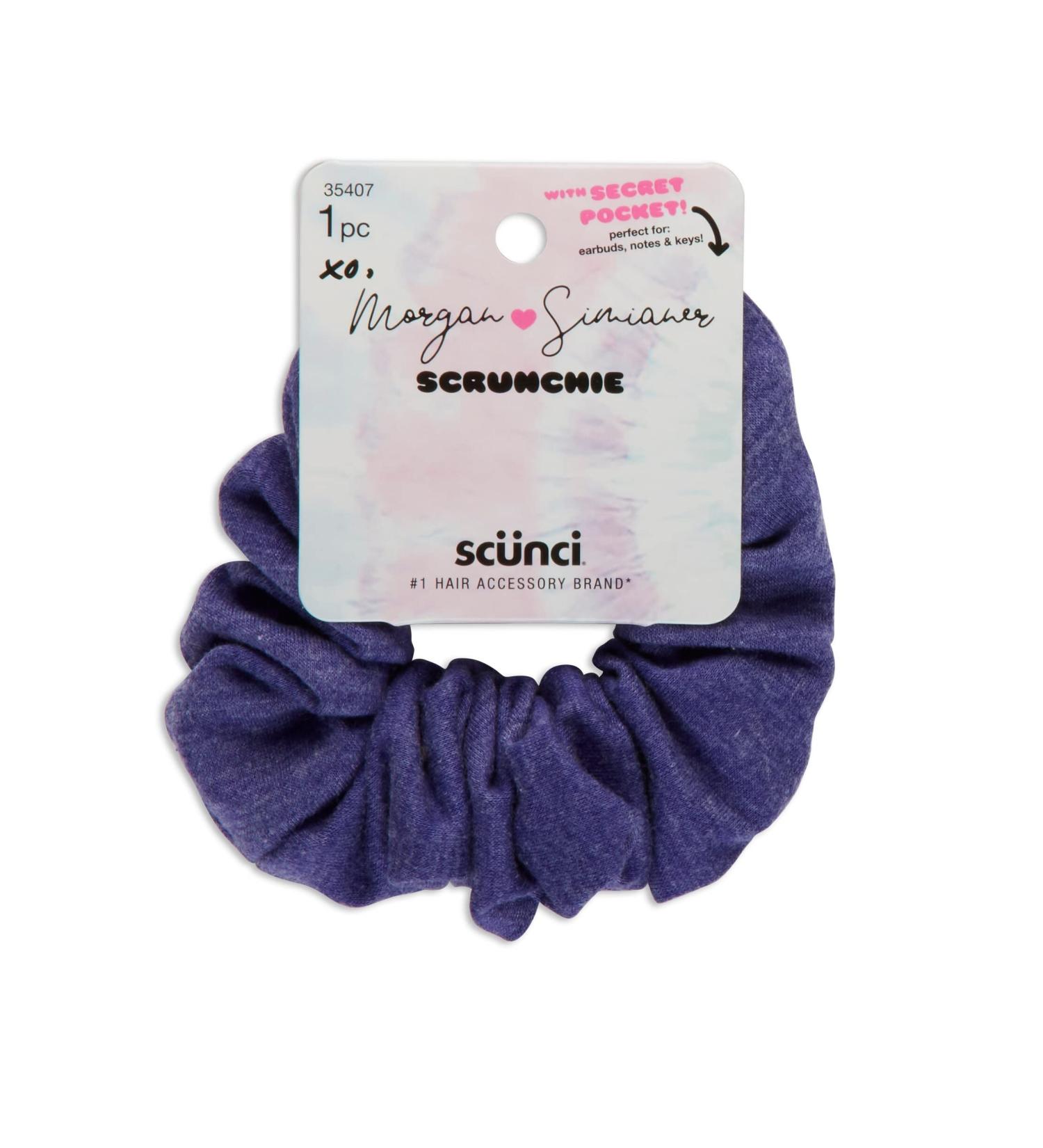 Scunci Morgan Simianer xo Secret Pocket Scrunchie  Blue  1-Piece