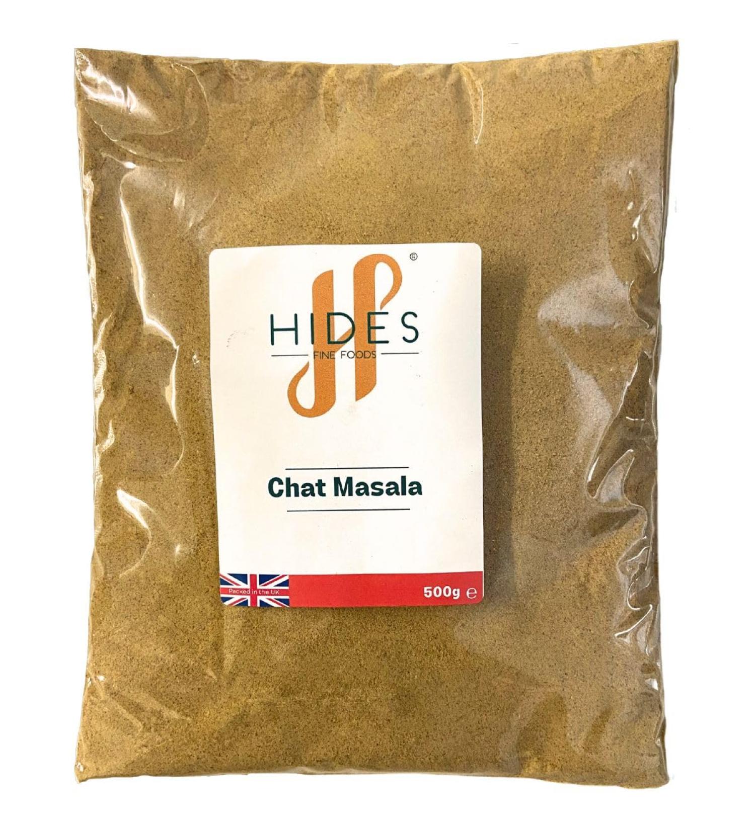 Hides Fine Foods - Chat Masala 500g - Suitable for Vegetarians - Indian Cooking - Curries - Chutneys - Marinades - Indian Street Food - Originating from Agra - Buy Online on GoSupps.com