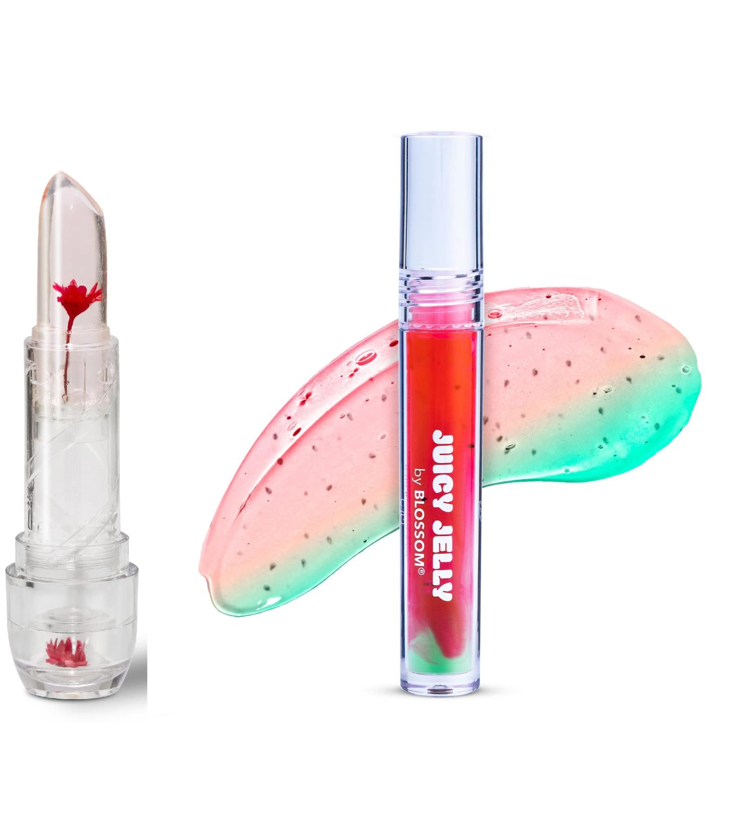 Blossom Juicy Jelly Lip Oil & Color Changing Lip Balm Bundle - Watermelon/Red - Buy Online on GoSupps.com