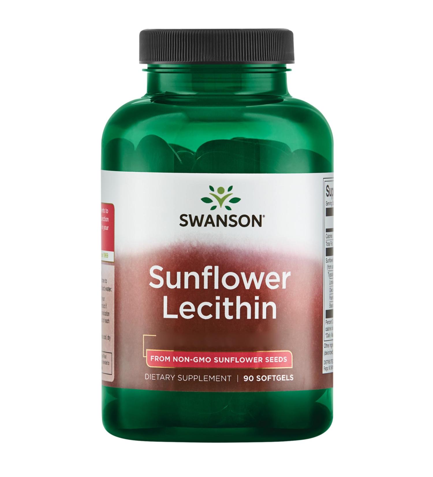 Swanson Sunflower Lecithin 1200mg - 90 Softgels | Soy-Free, Gluten-Free, Non-GMO | High Dose, Lab-Tested Formula - Buy Online on GoSupps.com