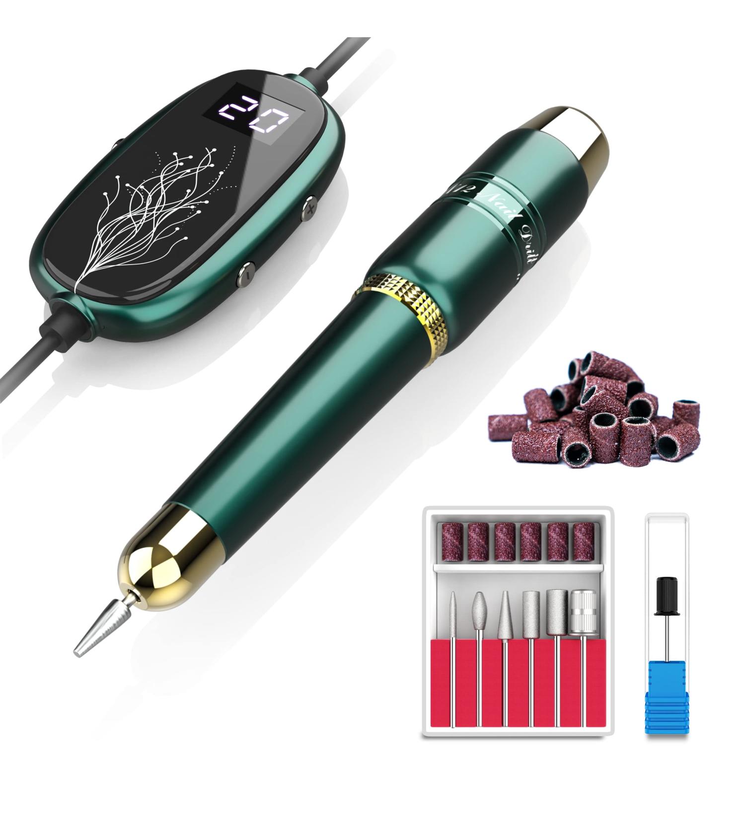 Professional Electric Nail File & Drill Kit for Acrylic & Gel Nails - Portable Efile with LED Display - Manicure Pedicure Tool for Beginners - Buy Online on GoSupps.com
