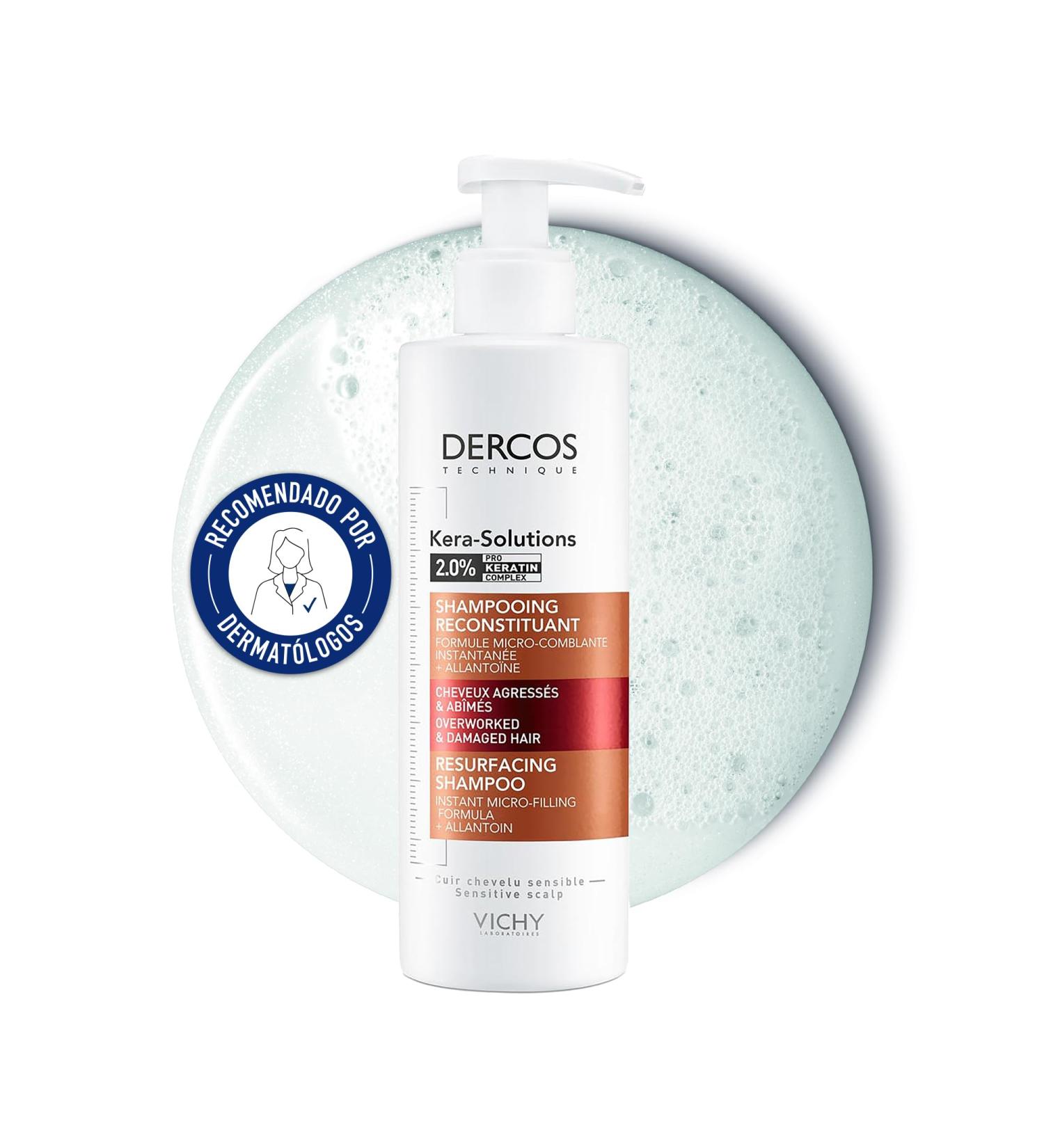 Vichy Dercos Kera-Solutions Hydrating Treatment For Dry and Damaged Hair with Sensitive Scalp Keratin Hair Treatment Recommended by dermatologists. SHAMPOO