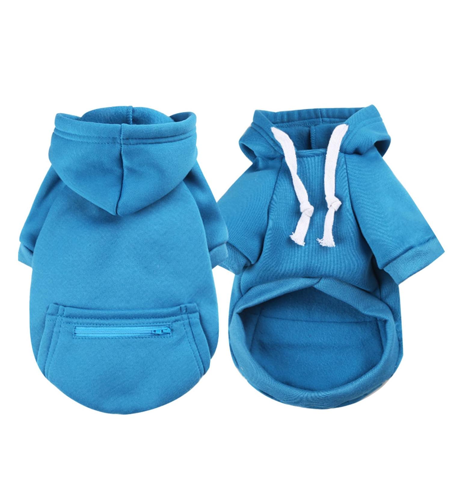 Waterproof dog coat winter warm jacket dog puppy sweater boy for little with bag-warm dog medium hoodie autumn clothing winter fleece pet clothing dogs (1024thdebkc-blue s) S 1024thdebk-blue
