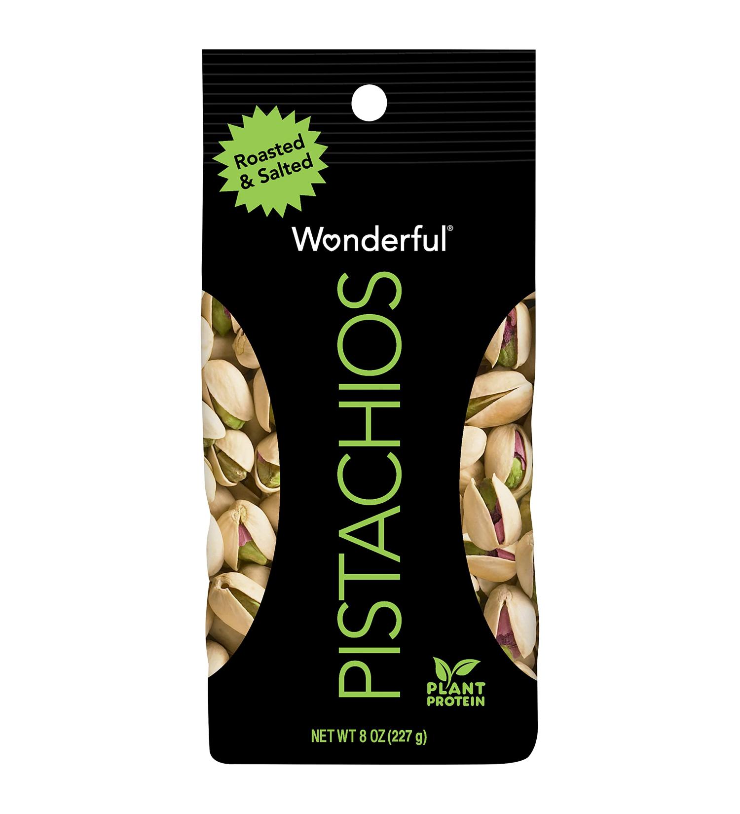 Wonderful Pistachios Roasted & Salted 8 Oz - Premium Nuts for Snacking - Buy Online on GoSupps.com