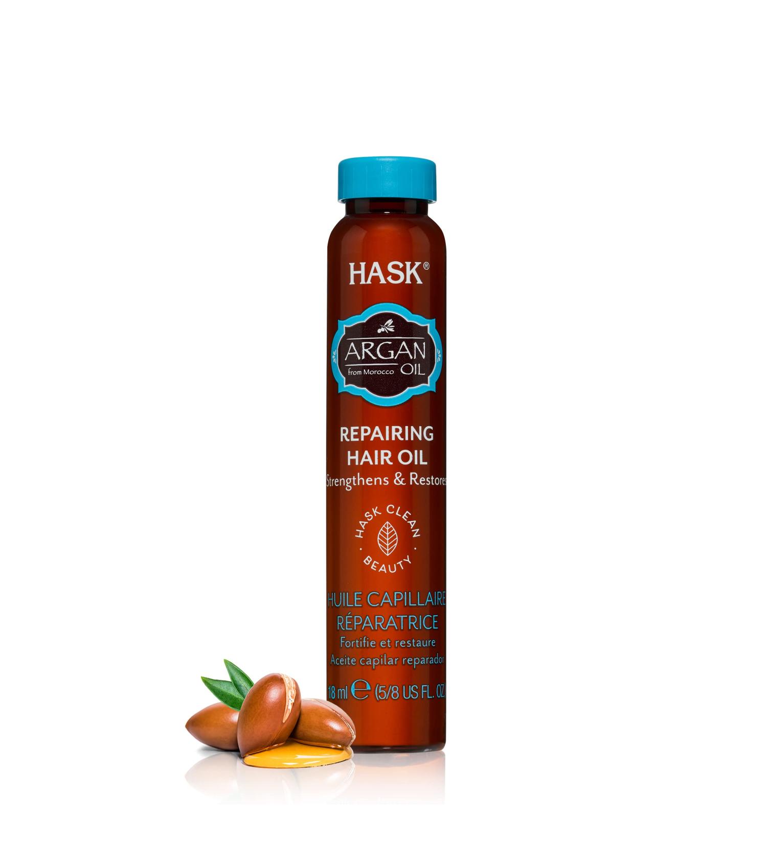 Hask Argan Oil Repairing Shine Hair Oil 5/8 oz - Nourishing Hair Treatment - Buy Online on GoSupps.com