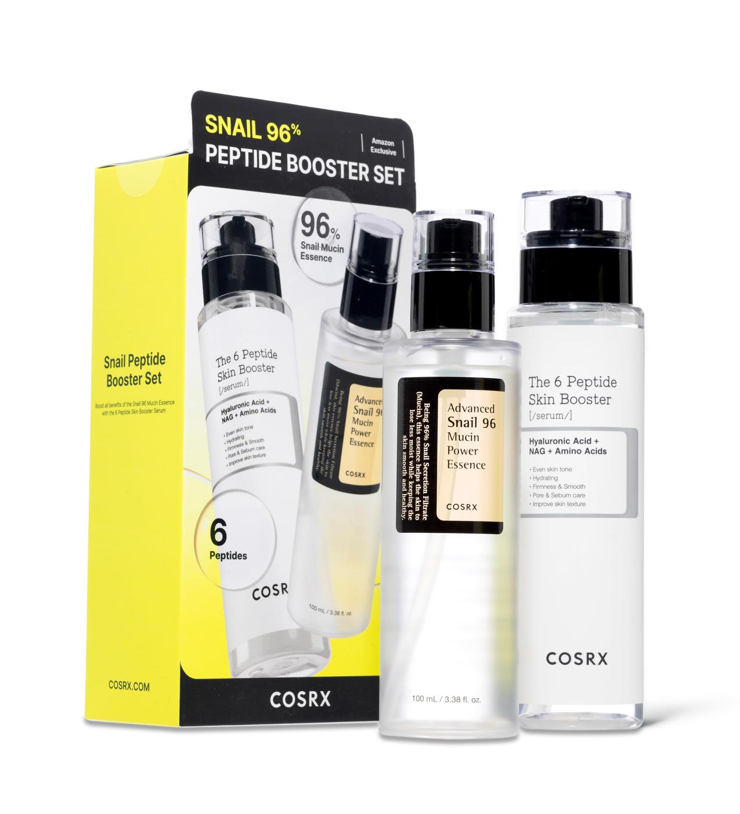 COSRX Snail Mucin 96% Peptide Booster Set - Amazon Exclusive - Korean Skin Care Gift Sets Skin Care Sets for Women Advanced Snail Mucin Serum Face Serum Snail 96% Peptide Set - Buy Online on GoSupps.com